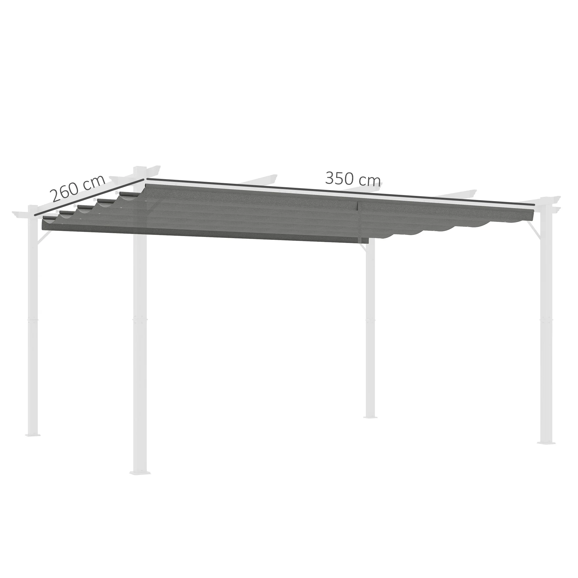 Outsunny Pergola Shade Cover Replacement Canopy for 4 x 3(m) Pergola - Image 3