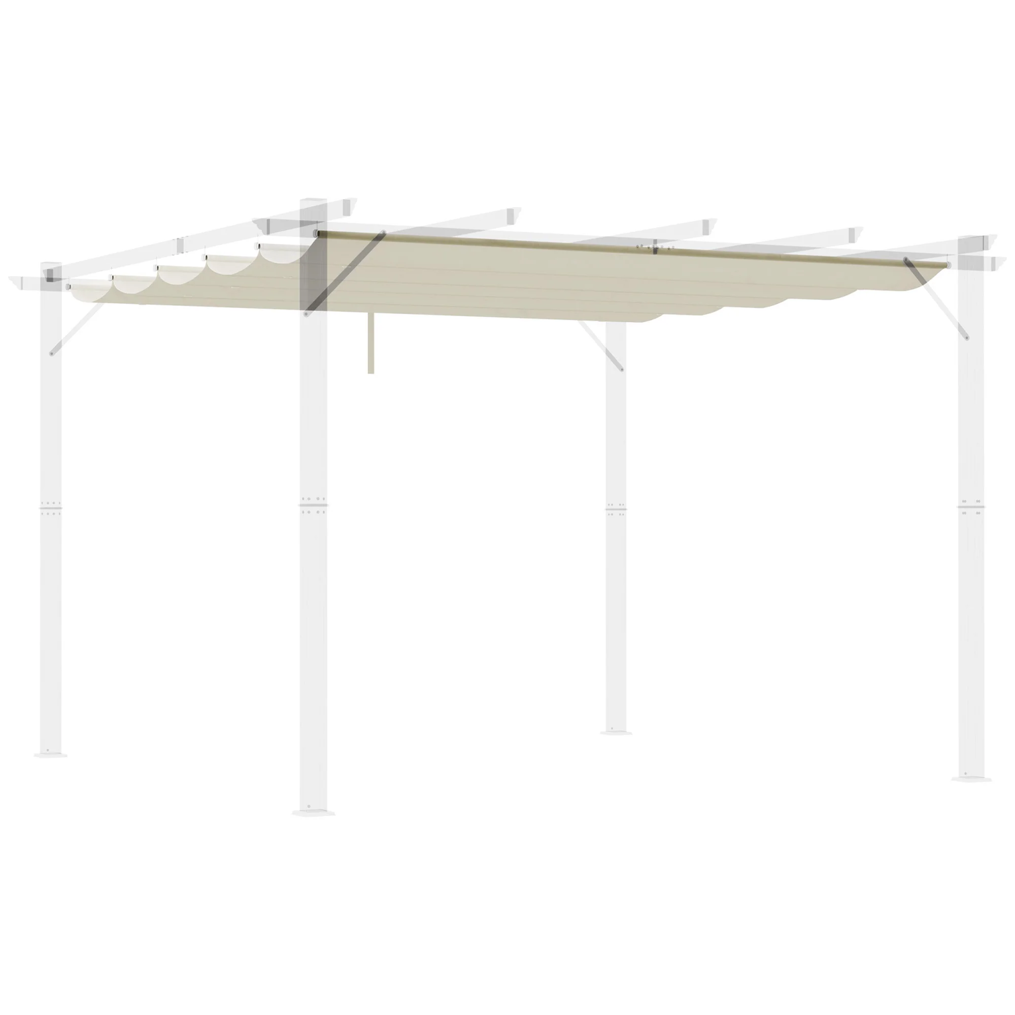 Outsunny Pergola Shade Cover Replacement Canopy for 4 x 3(m) Pergola, Cream