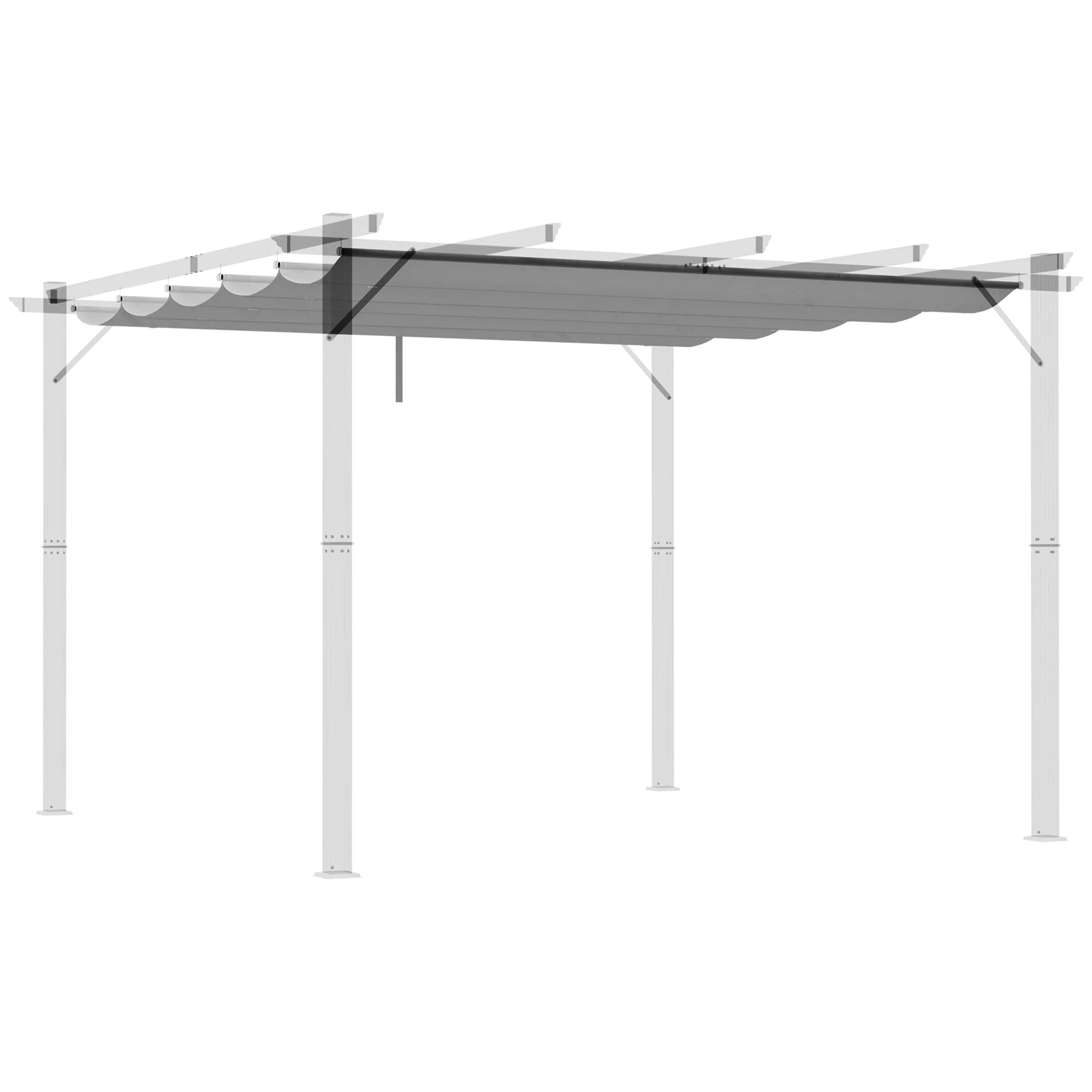 Outsunny Pergola Shade Cover Replacement Canopy for 4 x 3(m) Pergola, Cream - Image 10