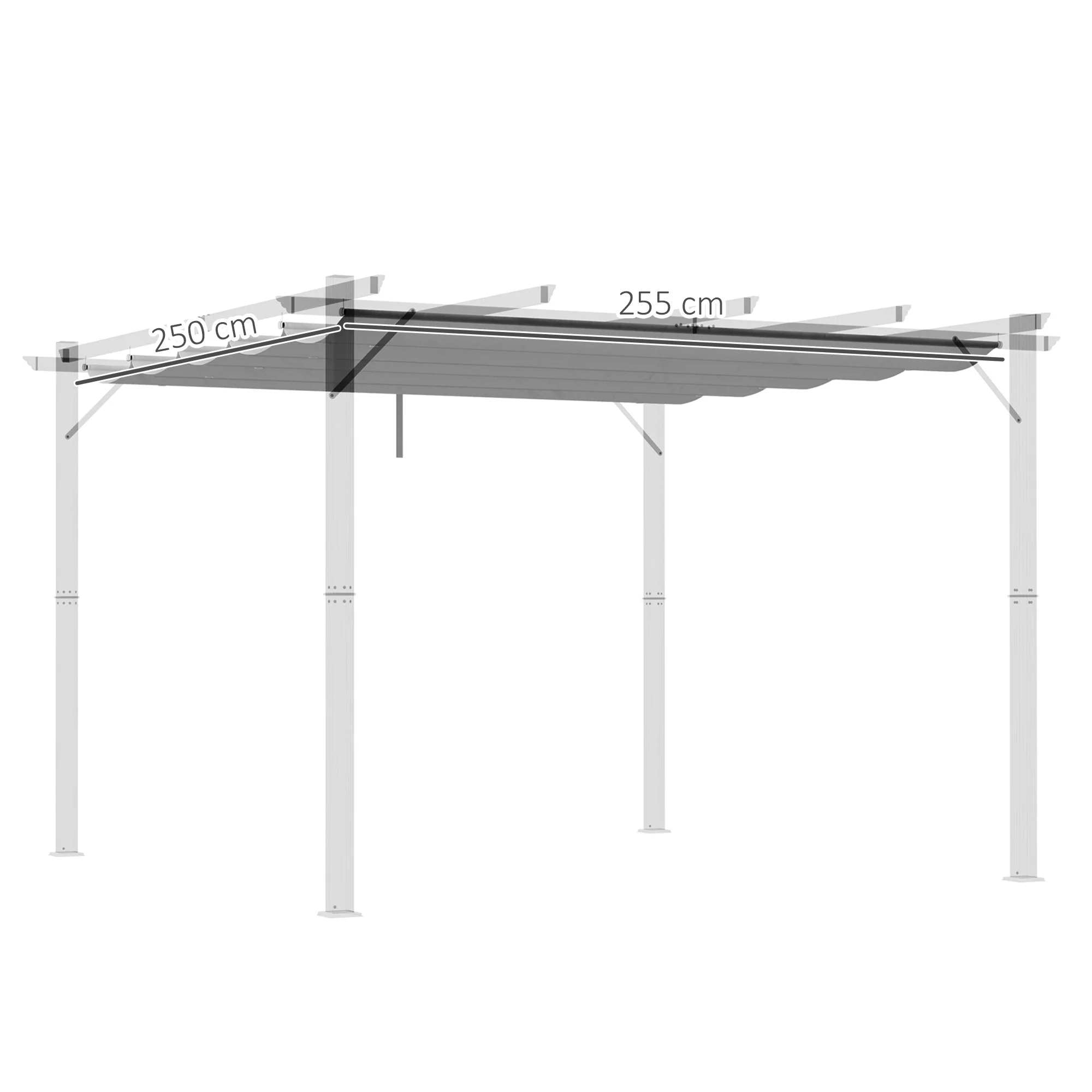 Outsunny Pergola Shade Cover Replacement Canopy for 4 x 3(m) Pergola, Cream - Image 14