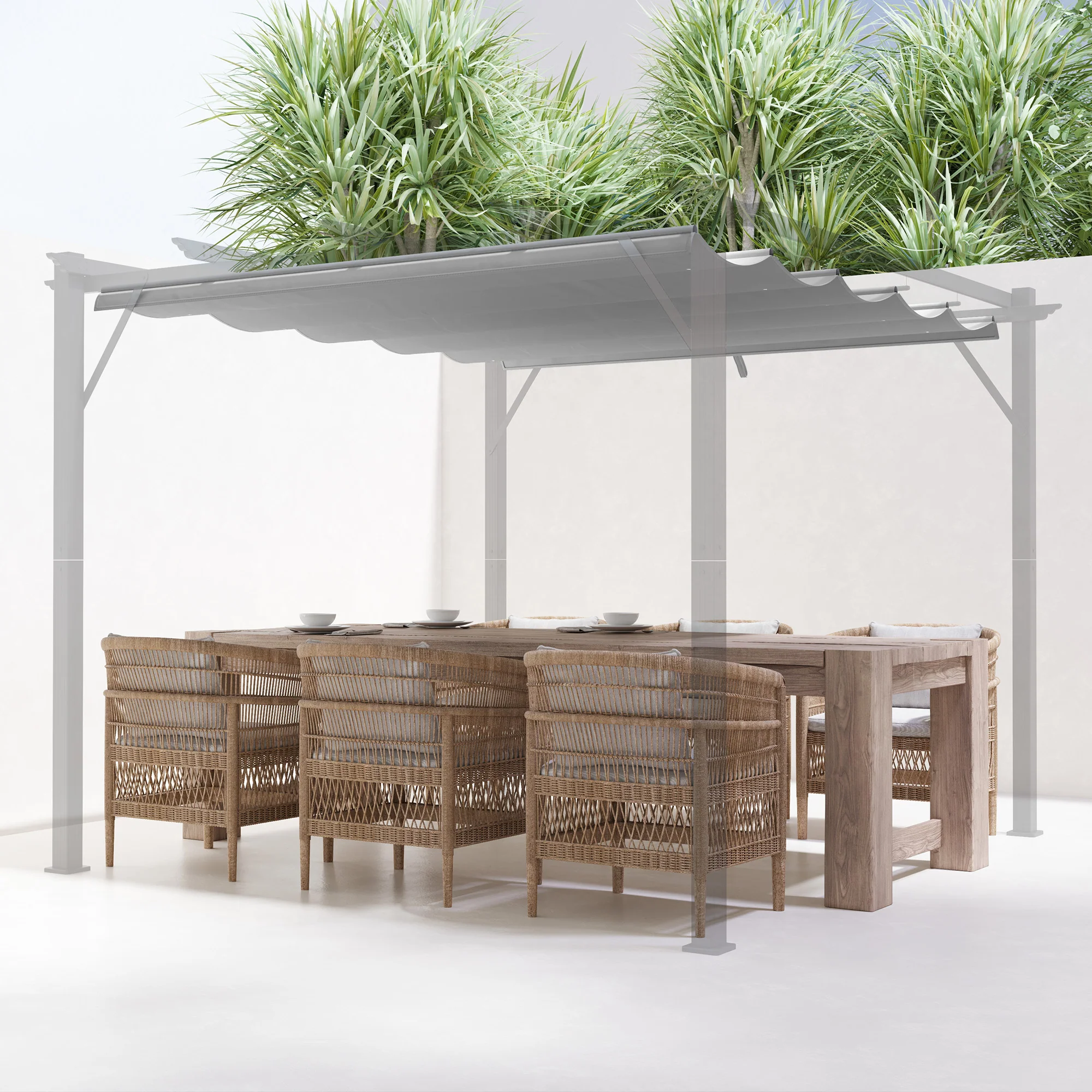 Outsunny Pergola Shade Cover Replacement Canopy for 4 x 3(m) Pergola, Cream - Image 18