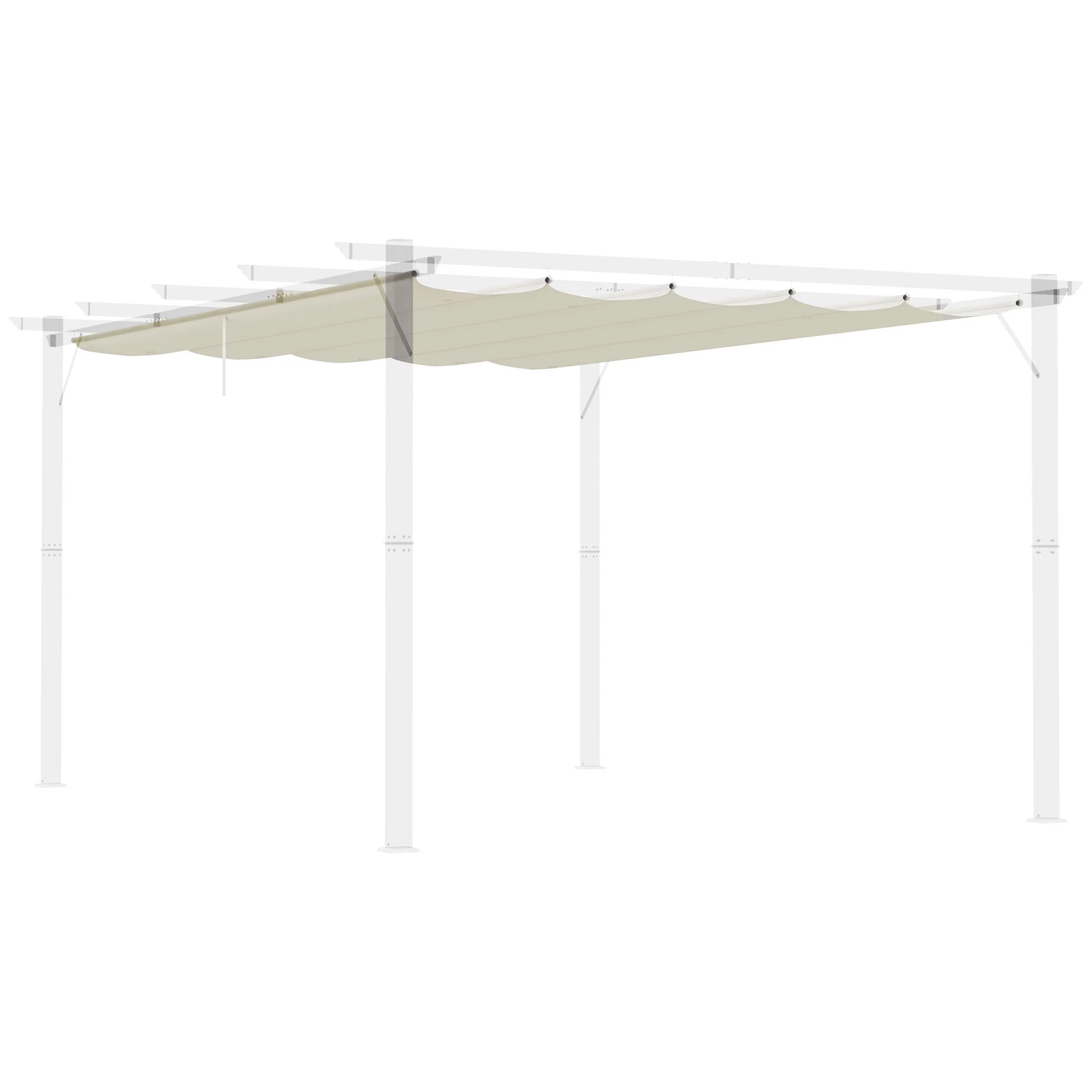 Outsunny Pergola Shade Cover Replacement Canopy for 4 x 3(m) Pergola, Cream - Image 19