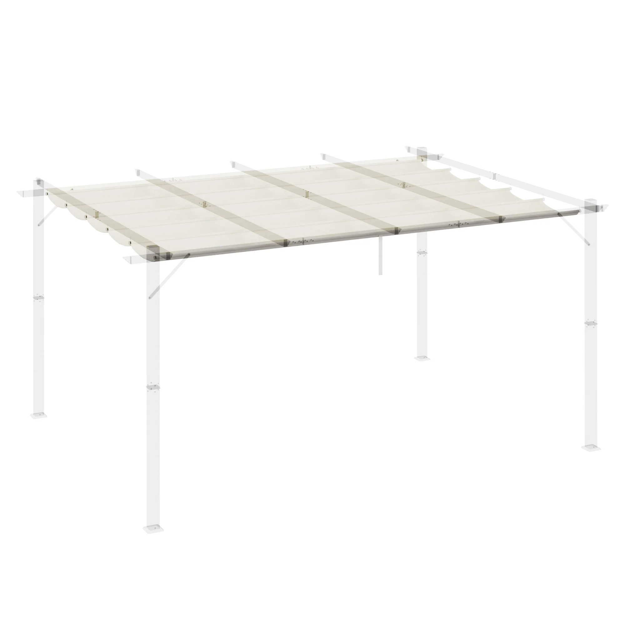 Outsunny Pergola Shade Cover Replacement Canopy for 4 x 3(m) Pergola, Cream - Image 26