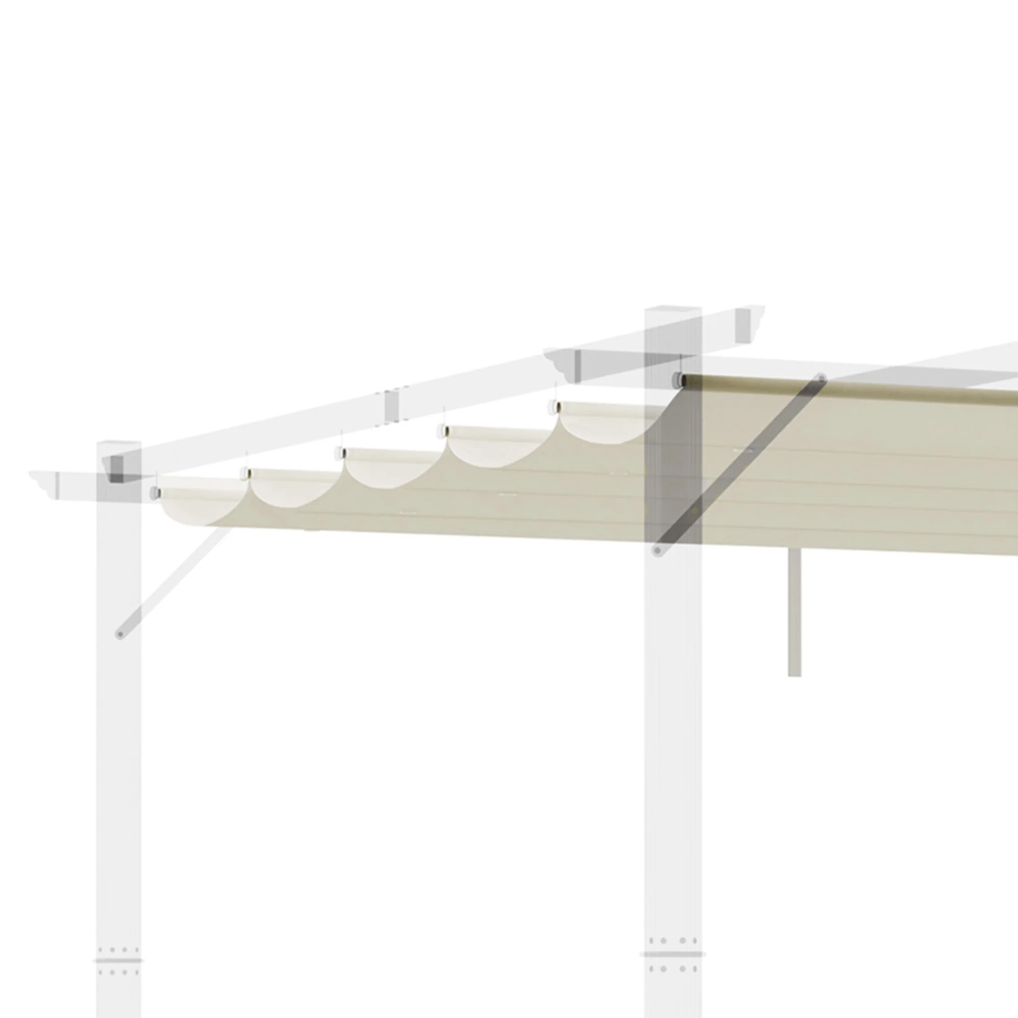 Outsunny Pergola Shade Cover Replacement Canopy for 4 x 3(m) Pergola, Cream - Image 9
