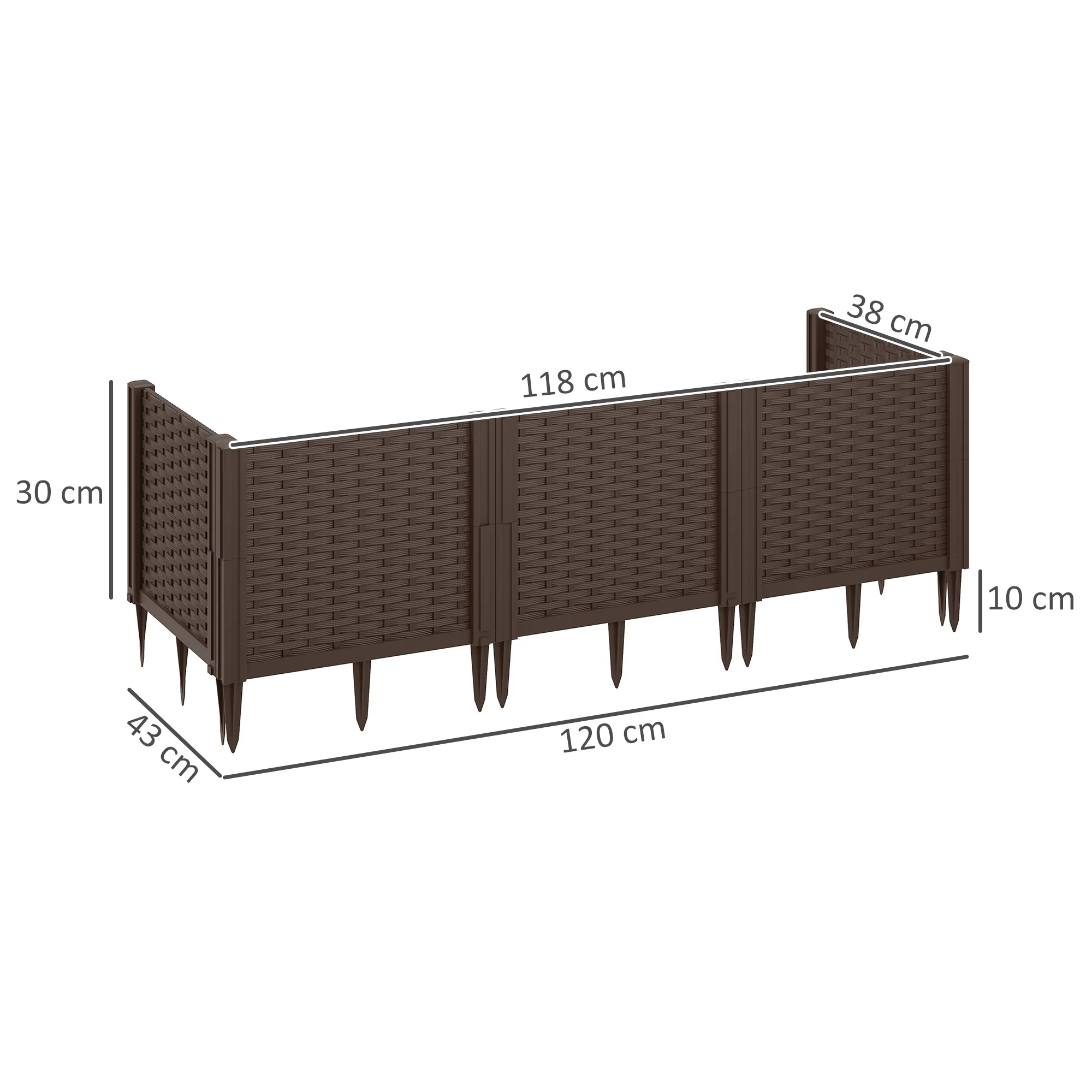 Outsunny Plastic Planter Box Kit, Modular Raised Bed for Flowers, Herbs - Image 5