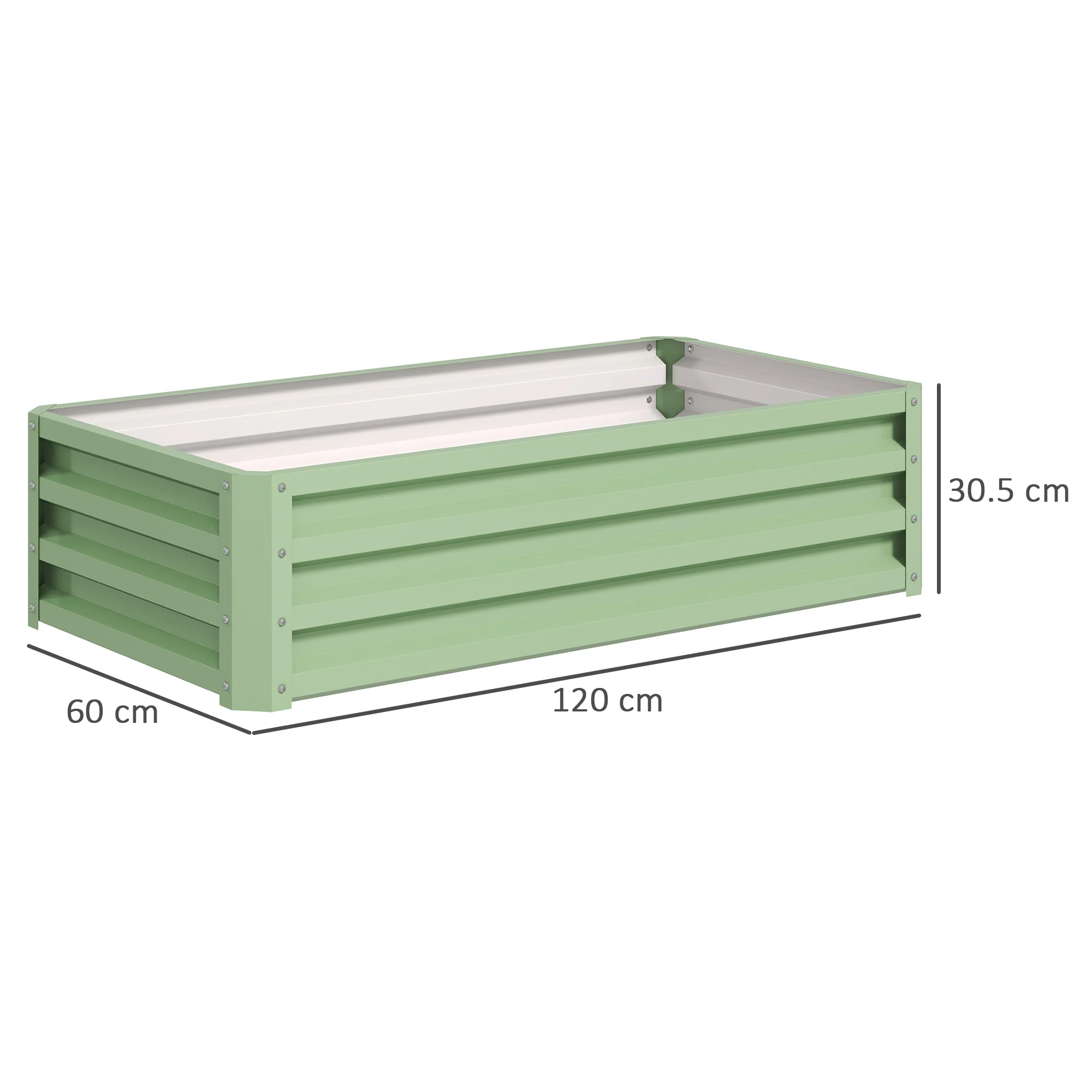 Outsunny Raised Garden Bed Elevated Planter Box for Flowers Light Green - Image 3