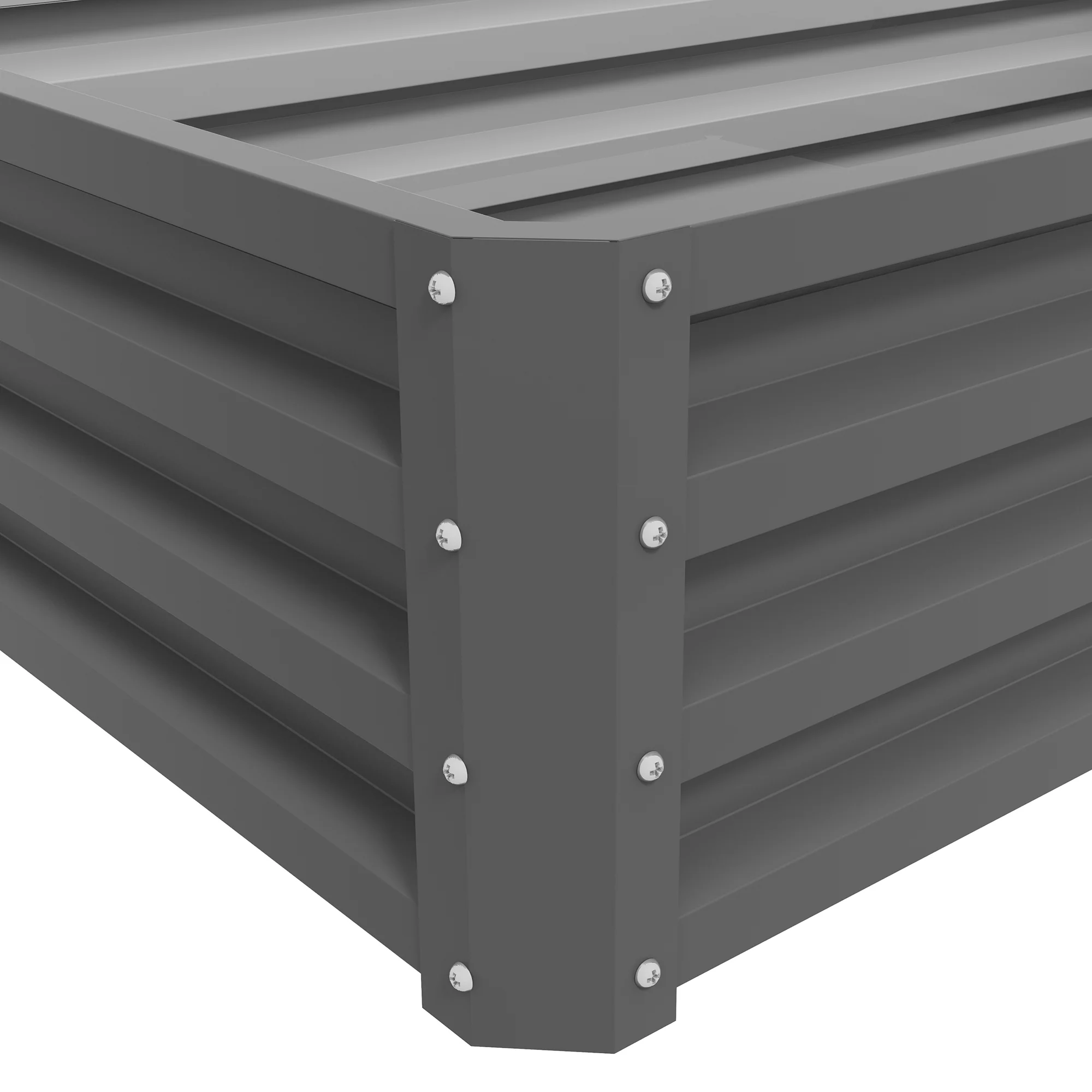 Outsunny Raised Garden Bed Elevated Planter Box for Flowers Light Grey - Image 8