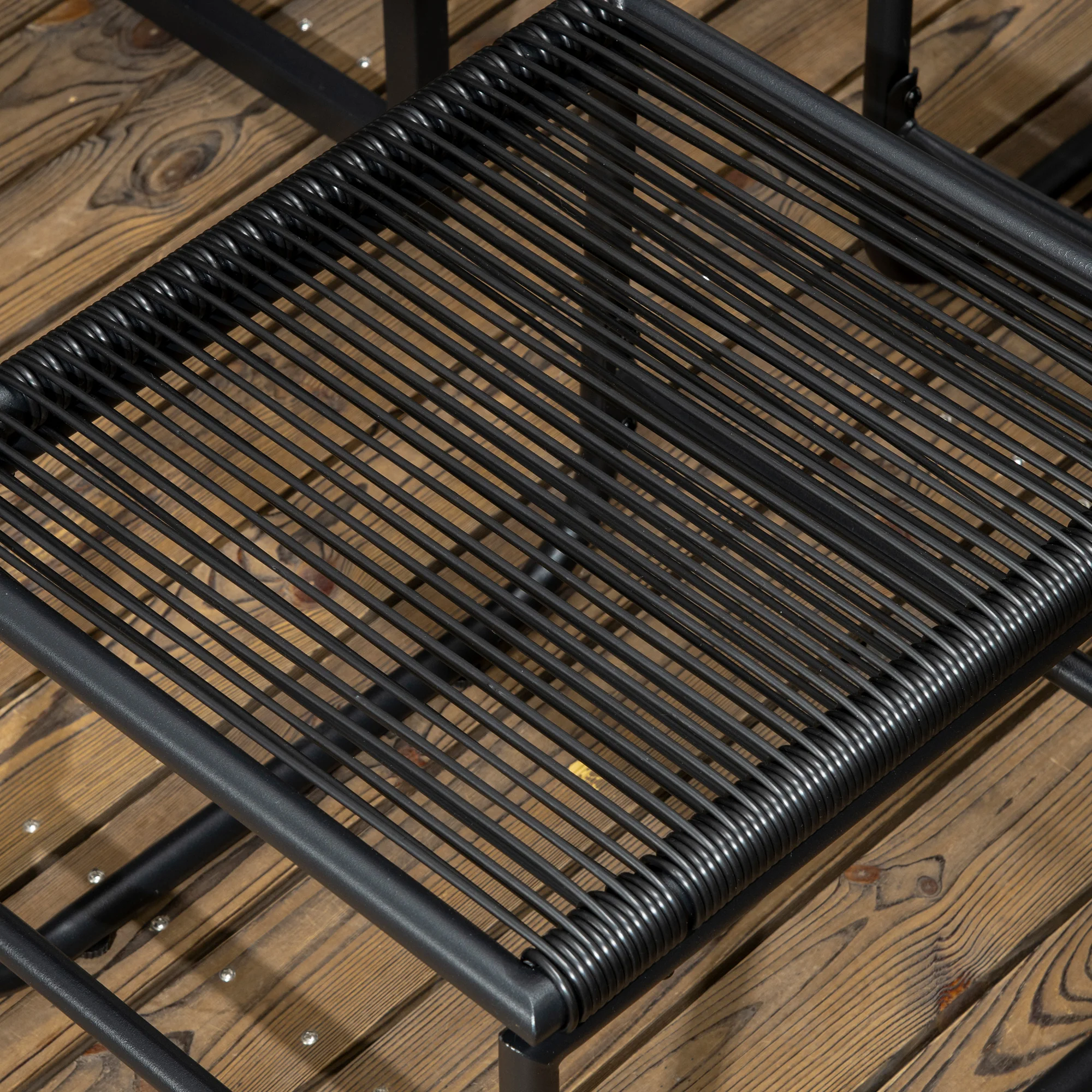 Outsunny Rattan Dining Set, Garden Table & Chair Sets w/ Space-saving Design - Image 9