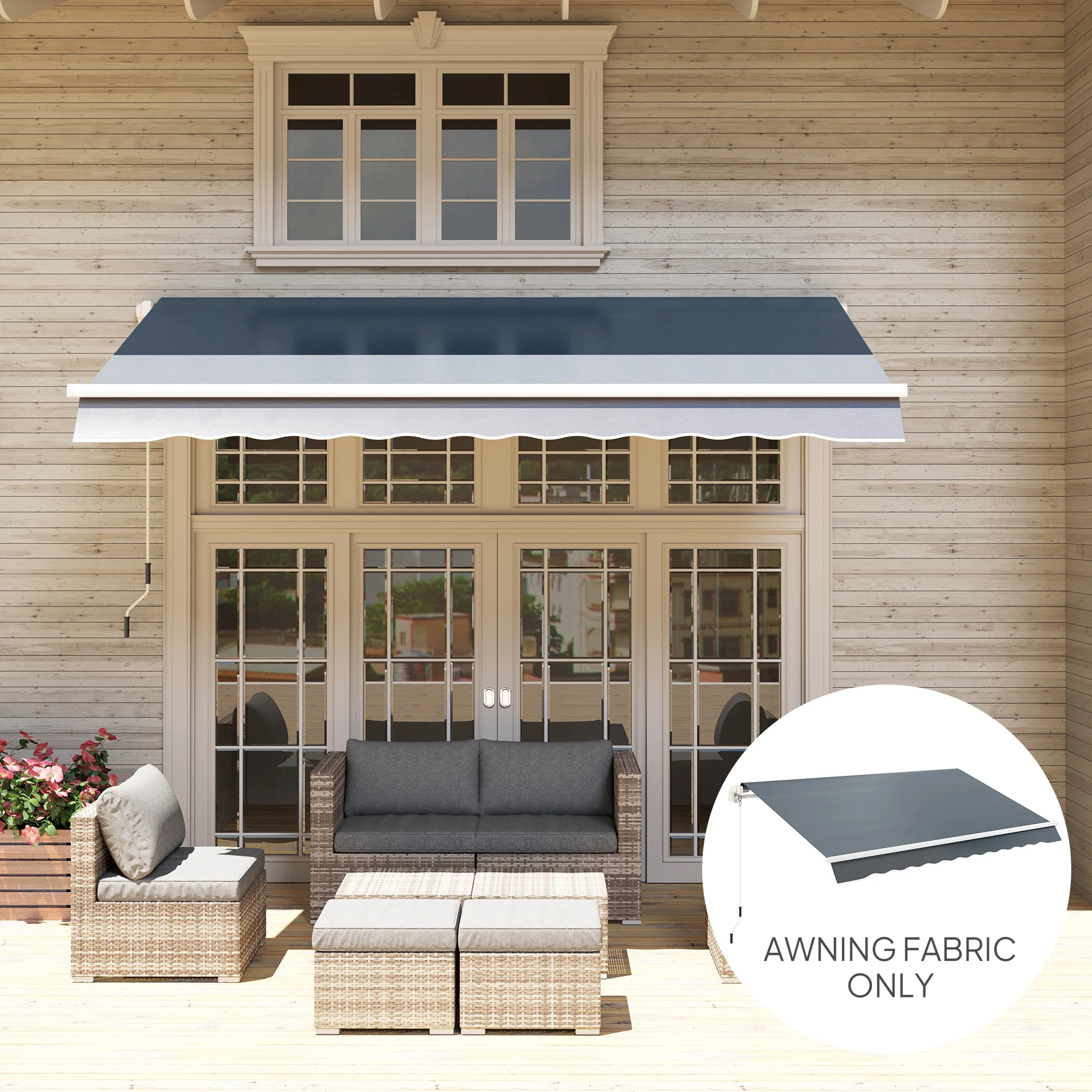 Outsunny Replacement Canopy for 3 x 2.5 m Awning (Fabric Only) - Image 26