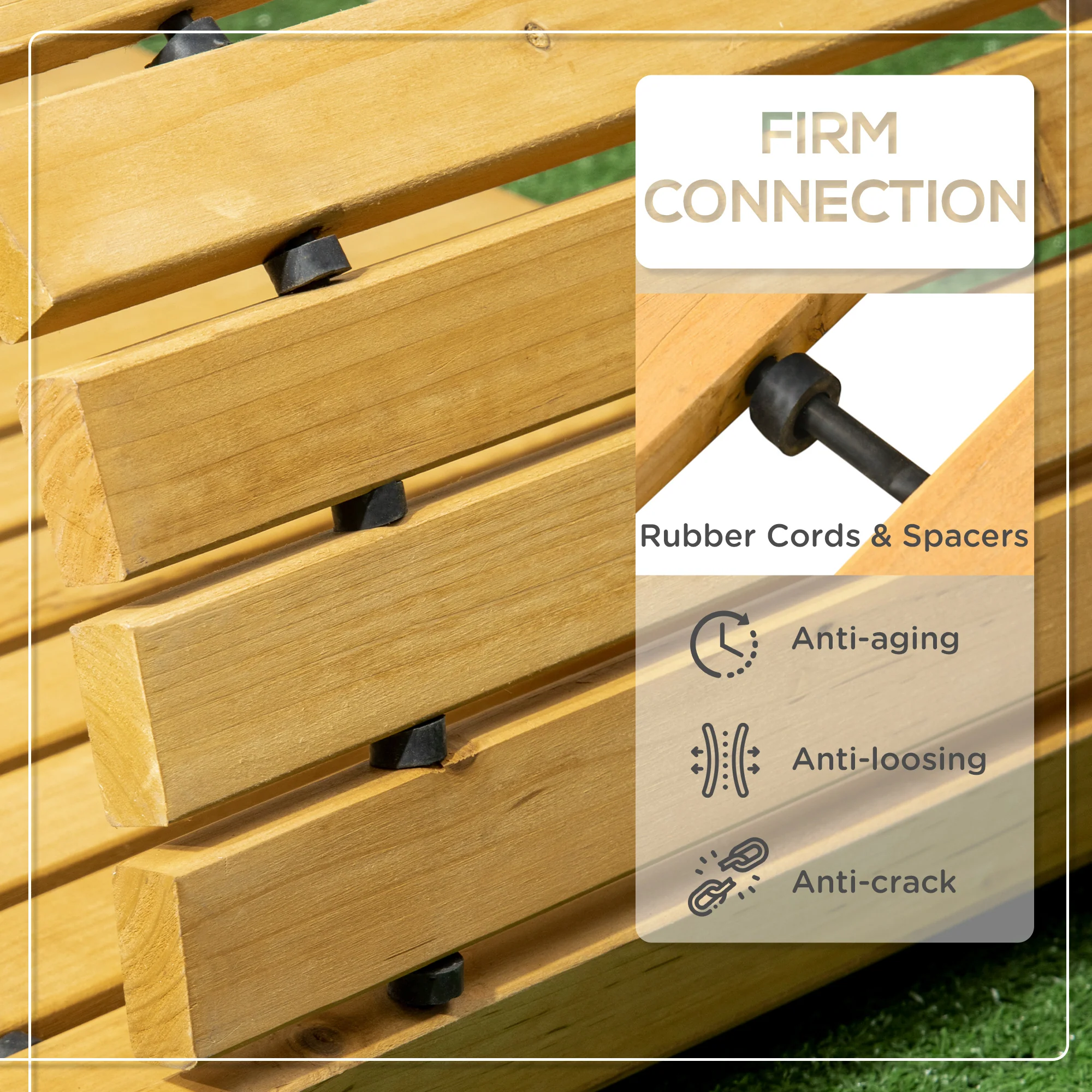 Outsunny Rollable Wooden Garden Pathway - Solid Pine Wood 185 X 60 Cm - Image 6