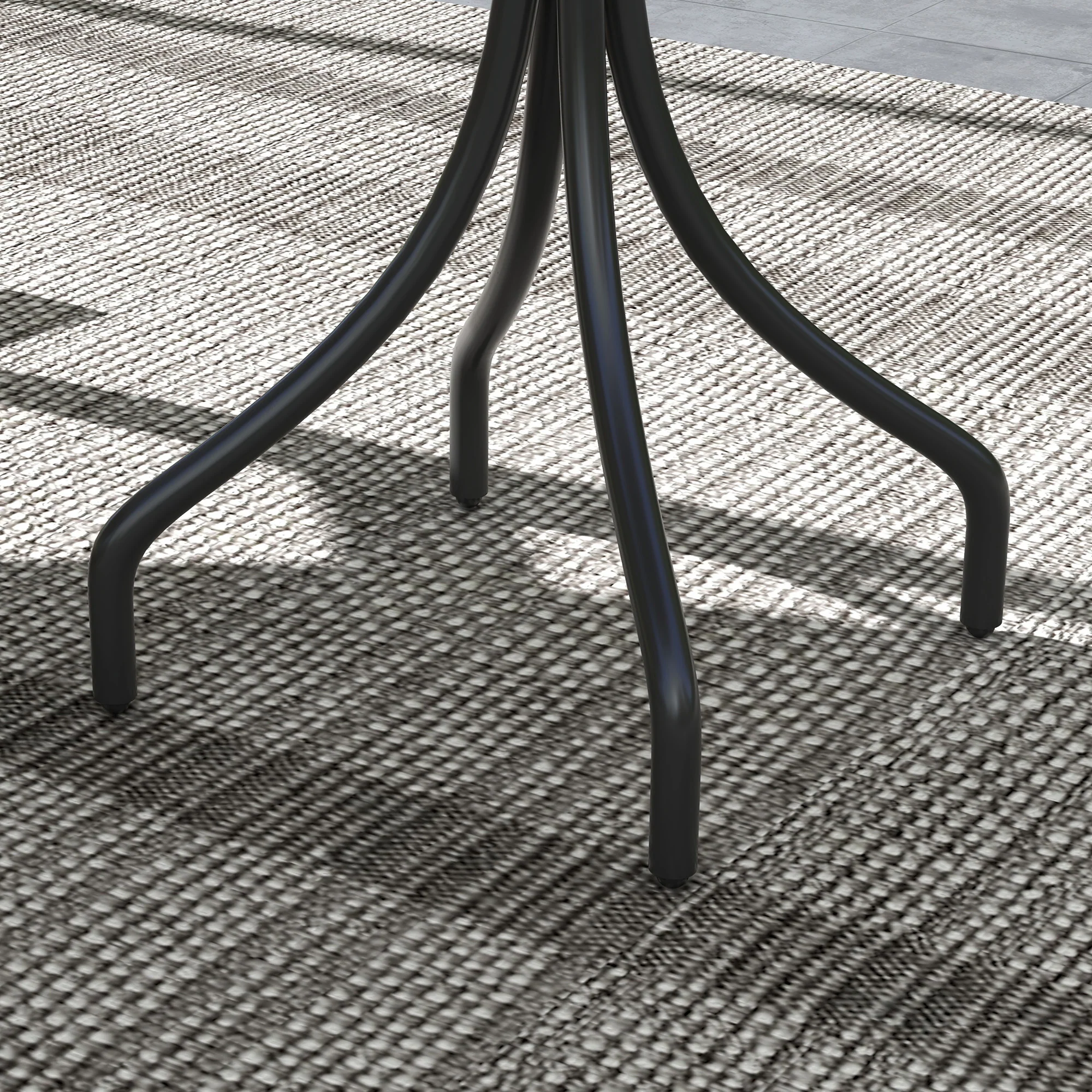 Outsunny Round Garden Table Outdoor Side Table with Steel Frame - Image 18