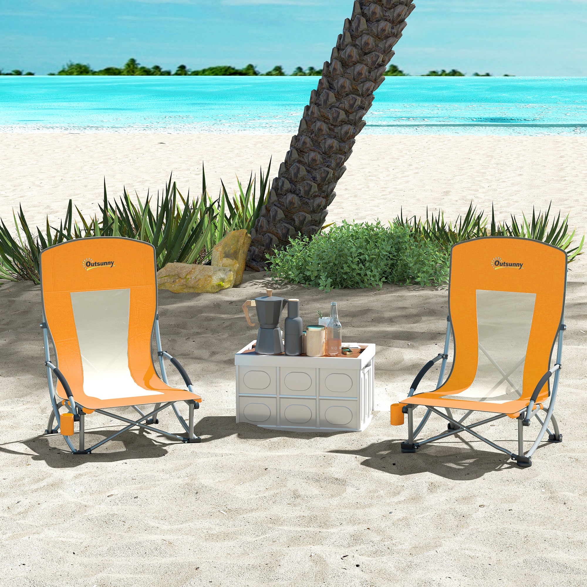 Outsunny Set Of 2 Folding Beach Chair, Camping Chair With Carry Bag - Image 11