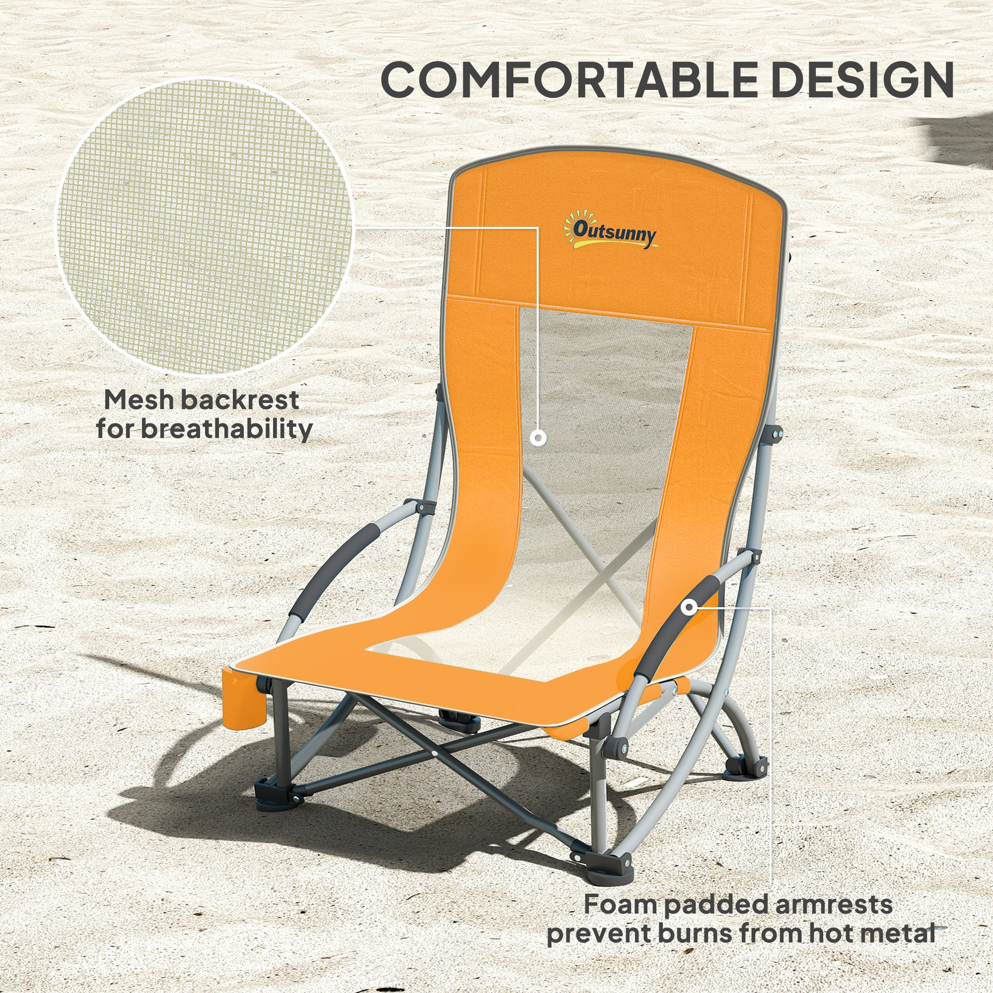 Outsunny Set Of 2 Folding Beach Chair, Camping Chair With Carry Bag - Image 13