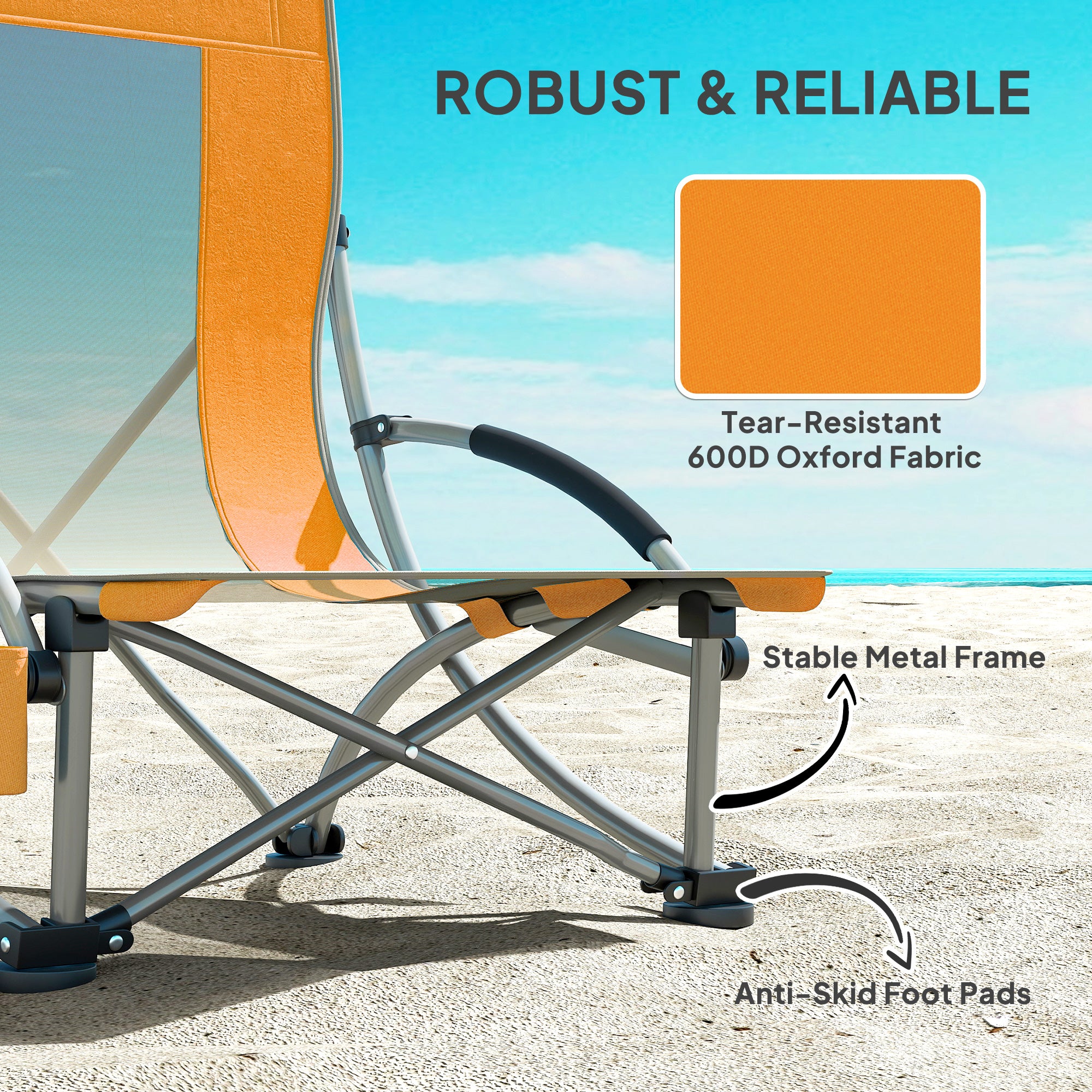 Outsunny Set Of 2 Folding Beach Chair, Camping Chair With Carry Bag - Image 16