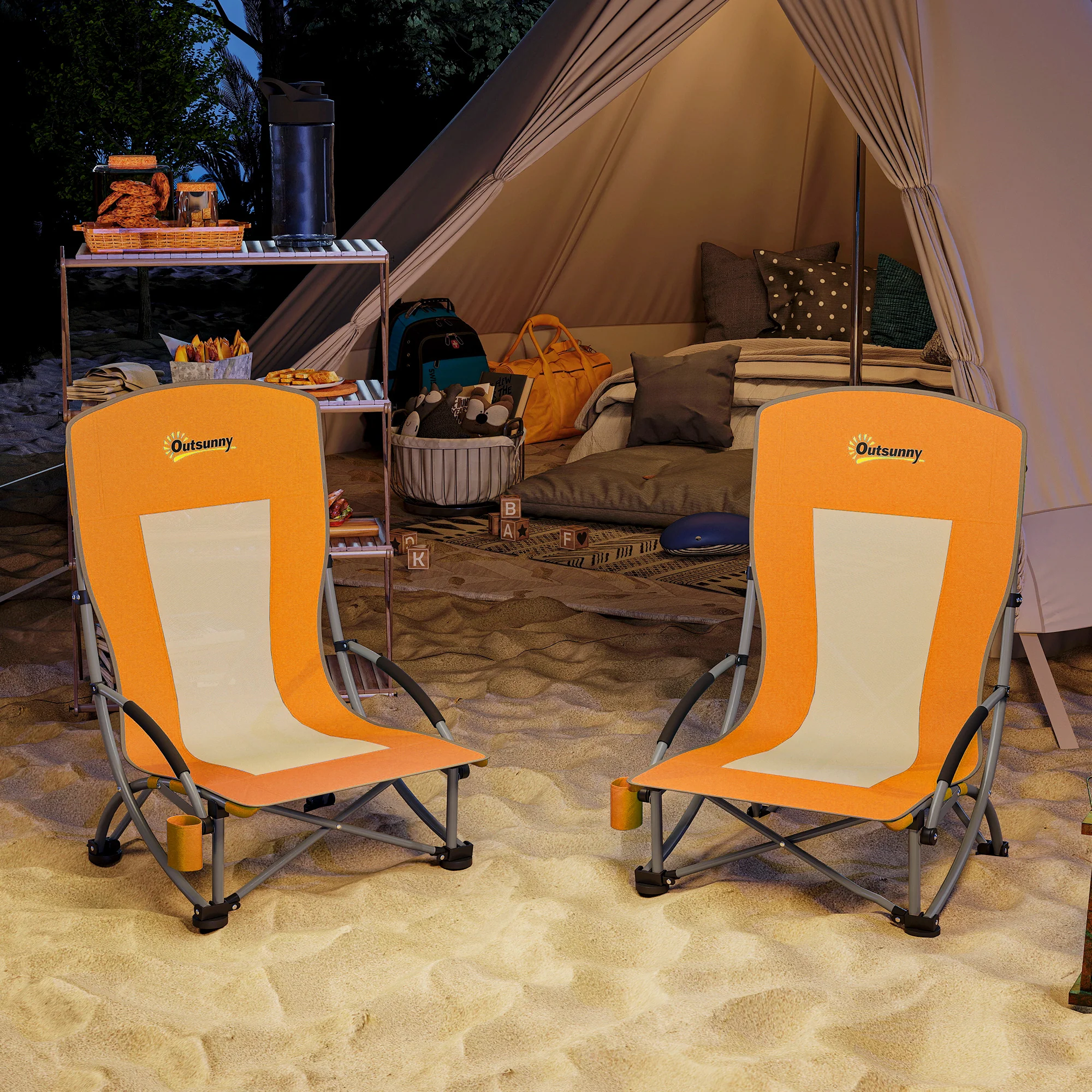 Outsunny Set Of 2 Folding Beach Chair, Camping Chair With Carry Bag - Image 17