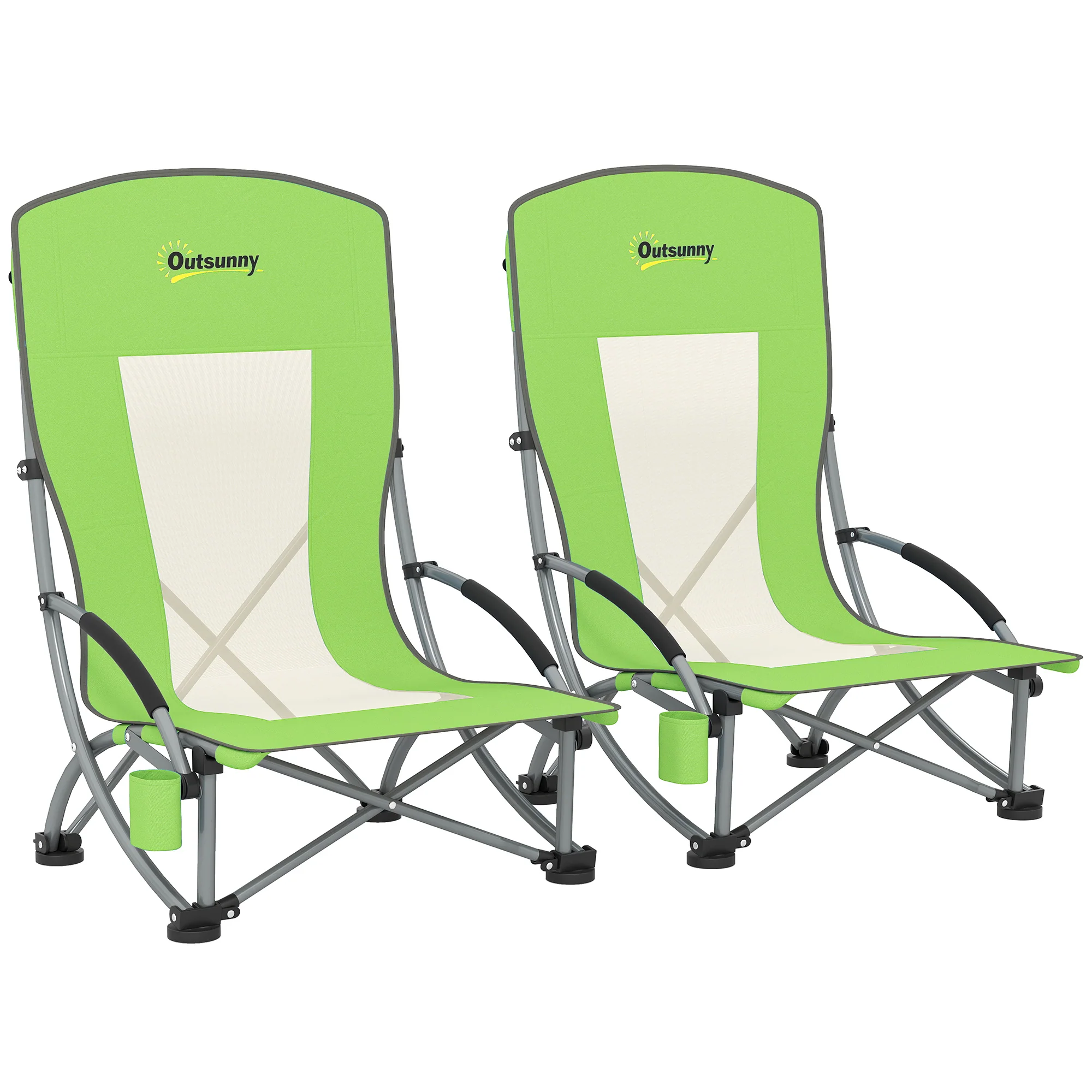 Outsunny Set Of 2 Folding Beach Chair, Camping Chair With Carry Bag - Image 19