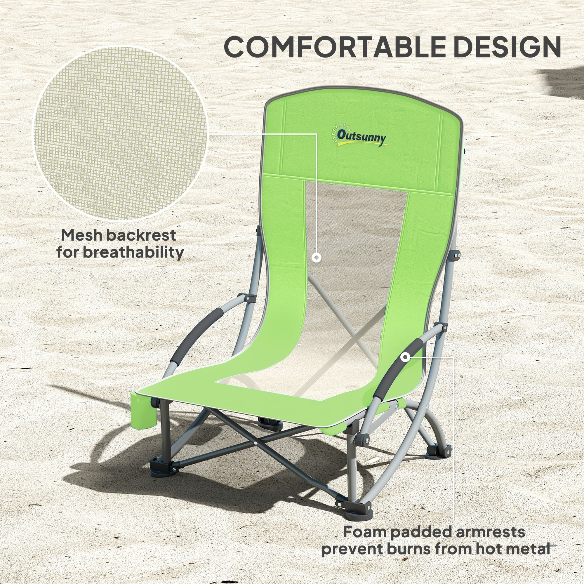 Outsunny Set Of 2 Folding Beach Chair, Camping Chair With Carry Bag - Image 22