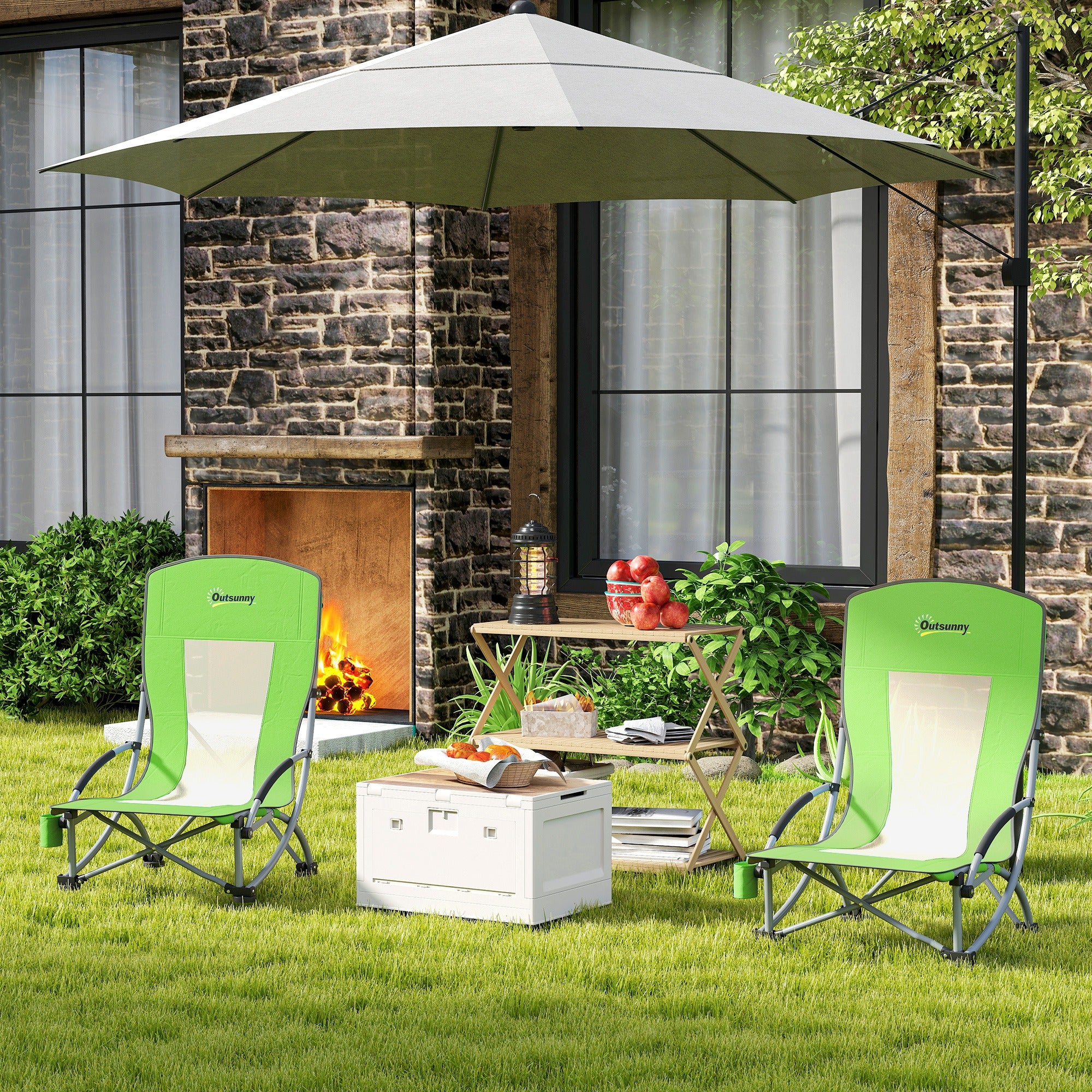Outsunny Set Of 2 Folding Beach Chair, Camping Chair With Carry Bag - Image 27
