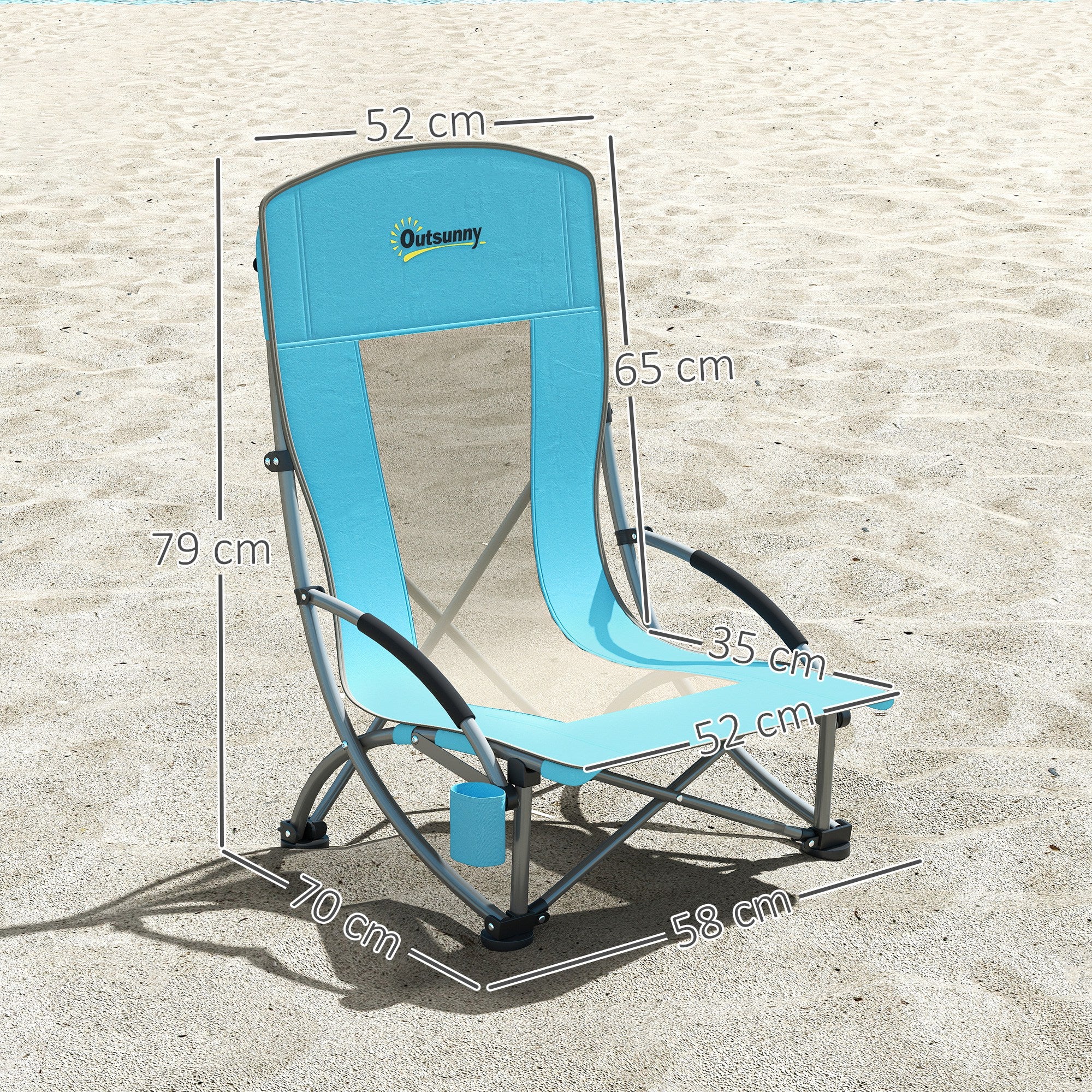 Outsunny Set Of 2 Folding Beach Chair, Camping Chair With Carry Bag - Image 5