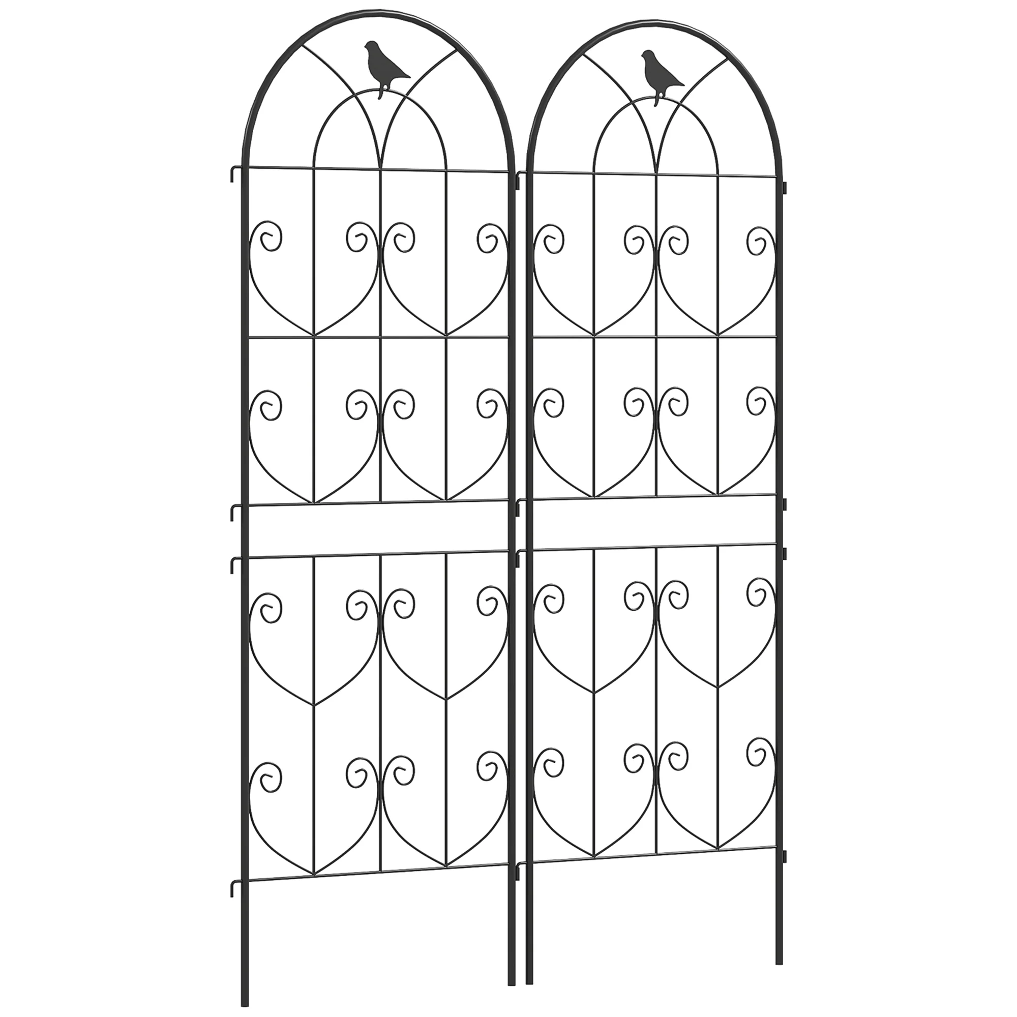 Outsunny Set of 2 Metal Garden Trellis, Outdoor Trellis Panels, 150 x 50 cm - Image 10