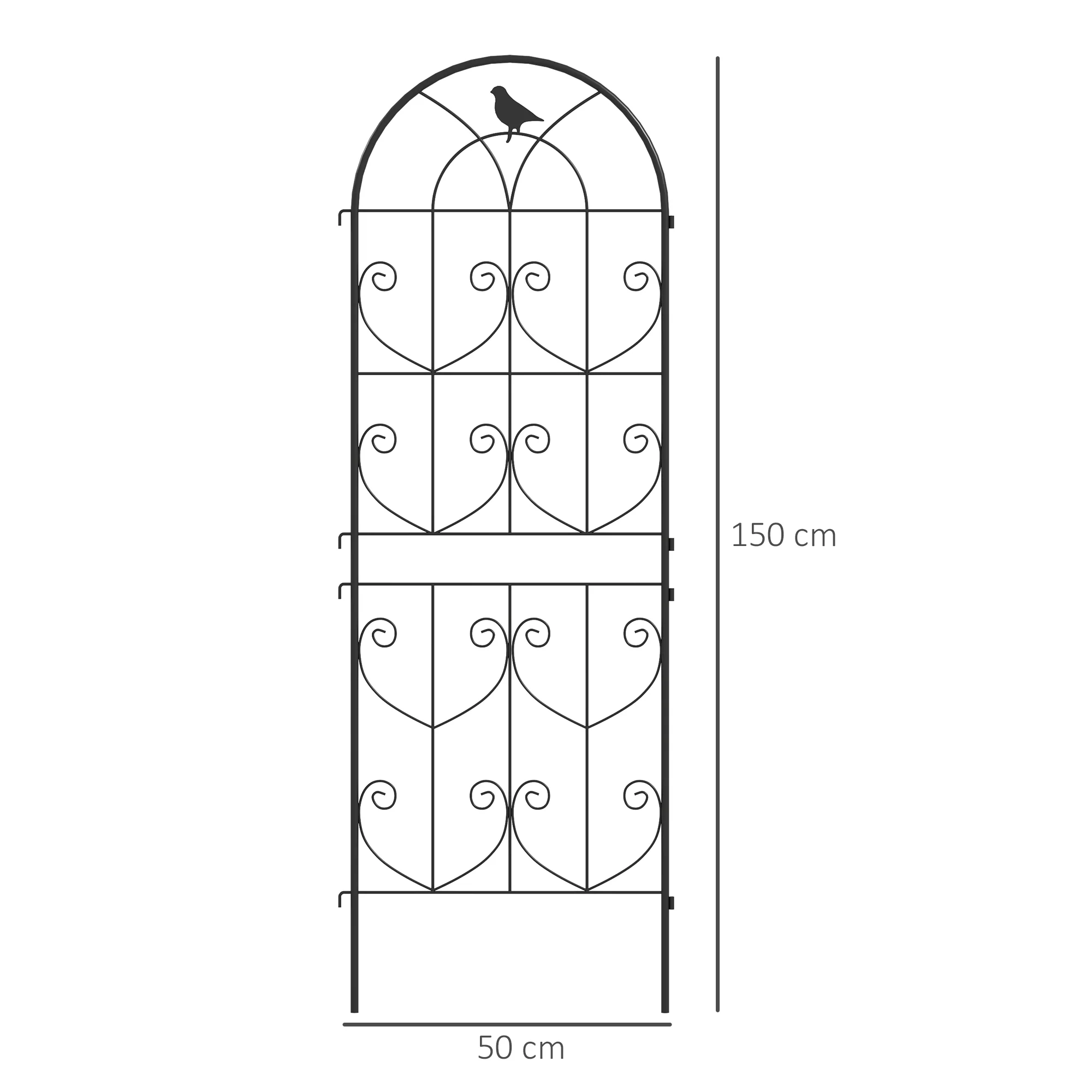 Outsunny Set of 2 Metal Garden Trellis, Outdoor Trellis Panels, 150 x 50 cm - Image 14