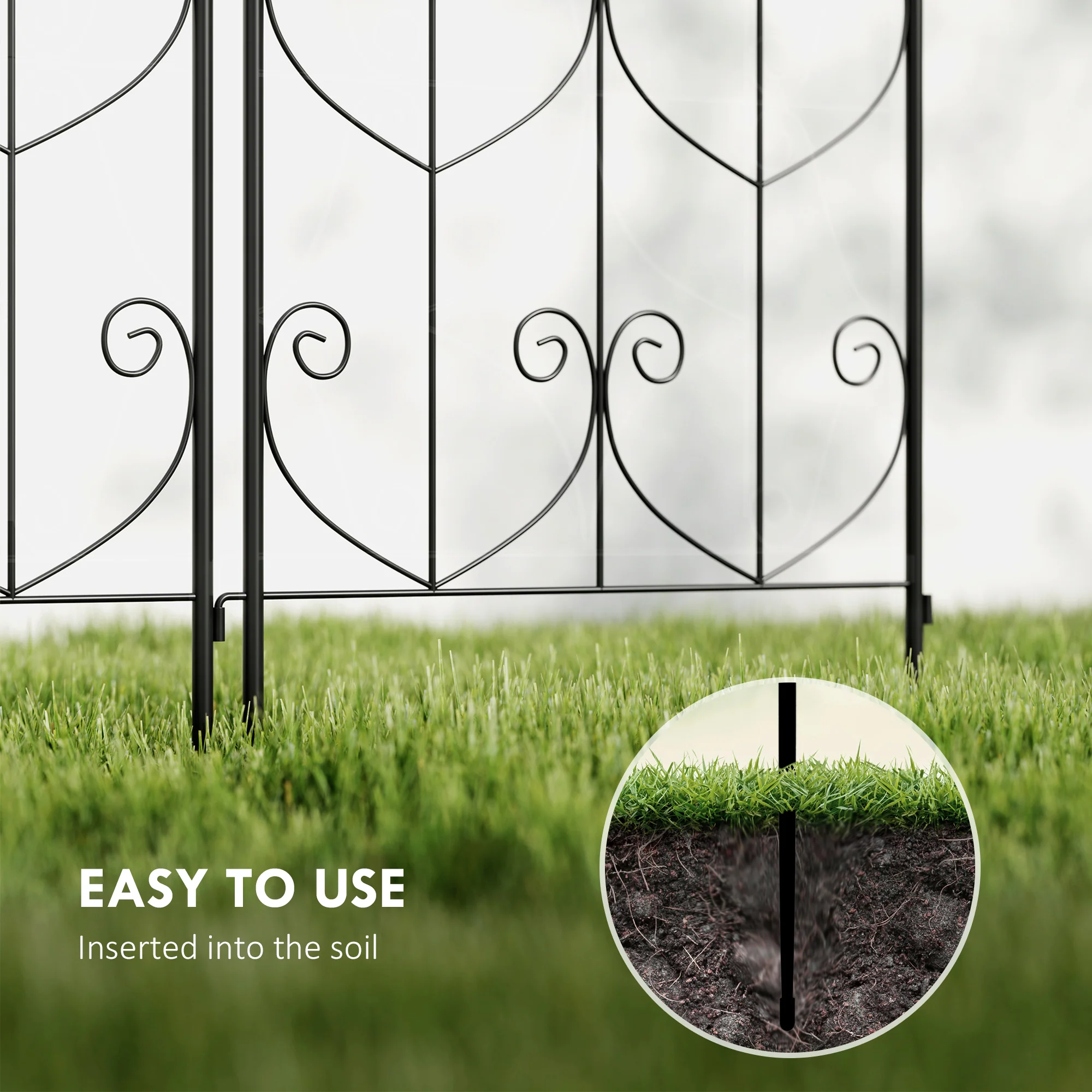 Outsunny Set of 2 Metal Garden Trellis, Outdoor Trellis Panels, 150 x 50 cm - Image 17