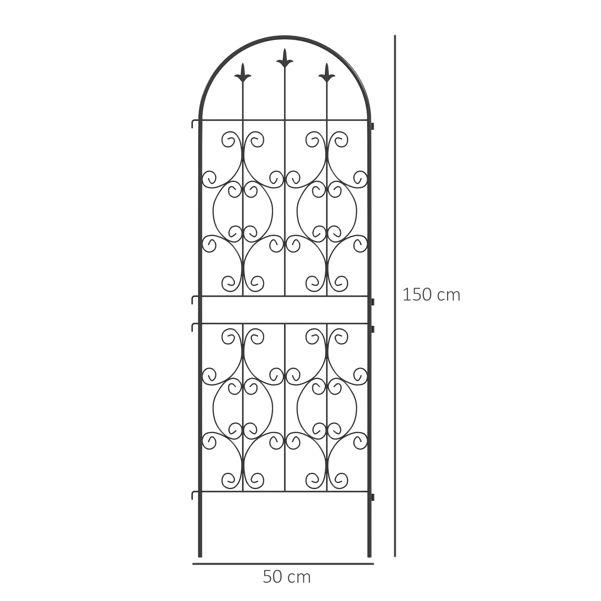 Outsunny Set of 2 Metal Garden Trellis, Outdoor Trellis Panels, 150 x 50 cm - Image 5