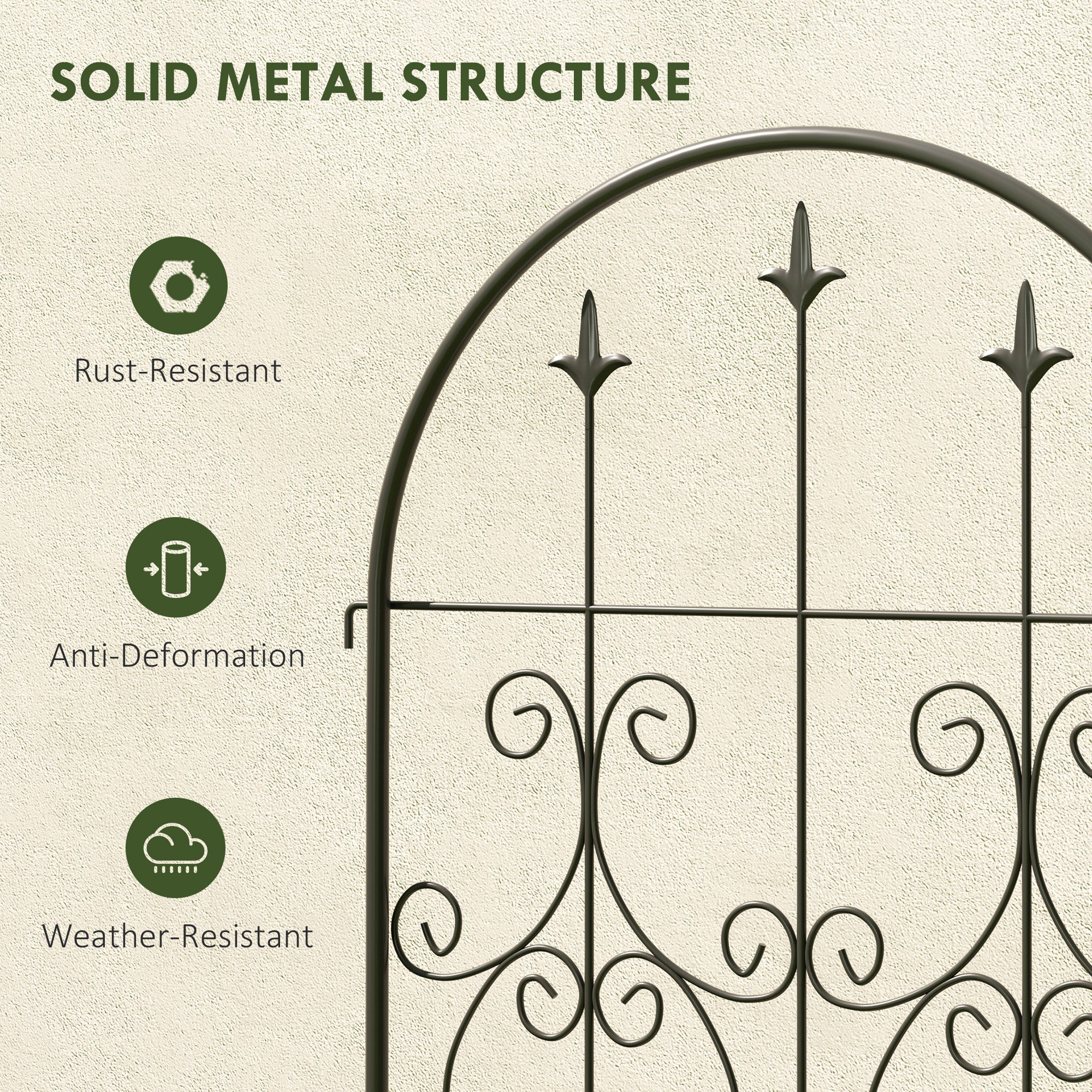 Outsunny Set of 2 Metal Garden Trellis, Outdoor Trellis Panels, 150 x 50 cm - Image 7