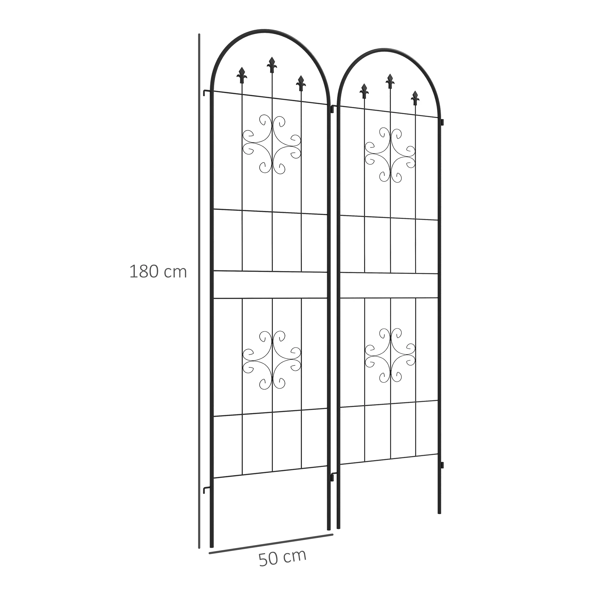 Outsunny Set of 2 Metal Trellis for Climbing Plants, Arrow Design - Image 5
