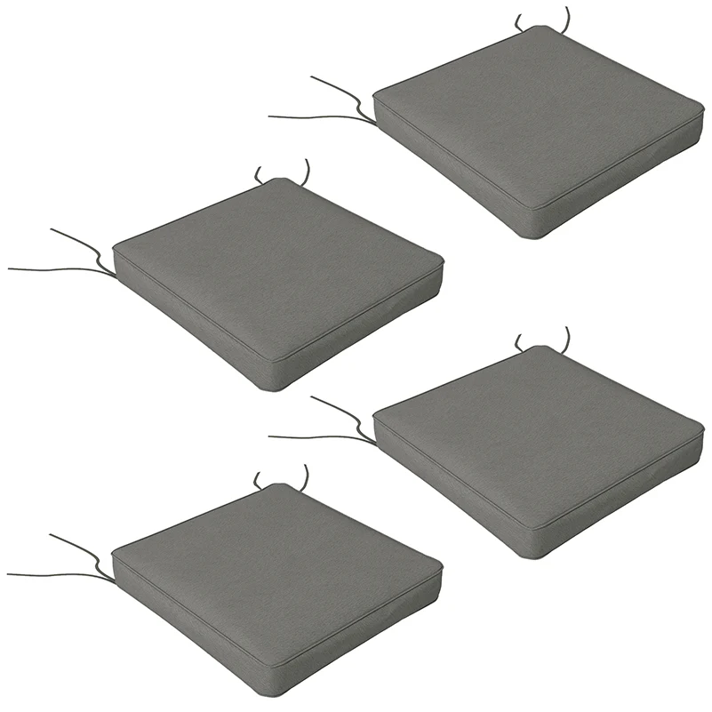 Outsunny Set Of 4 Outdoor Seat Cushion With Ties, For Patio Furniture, Grey