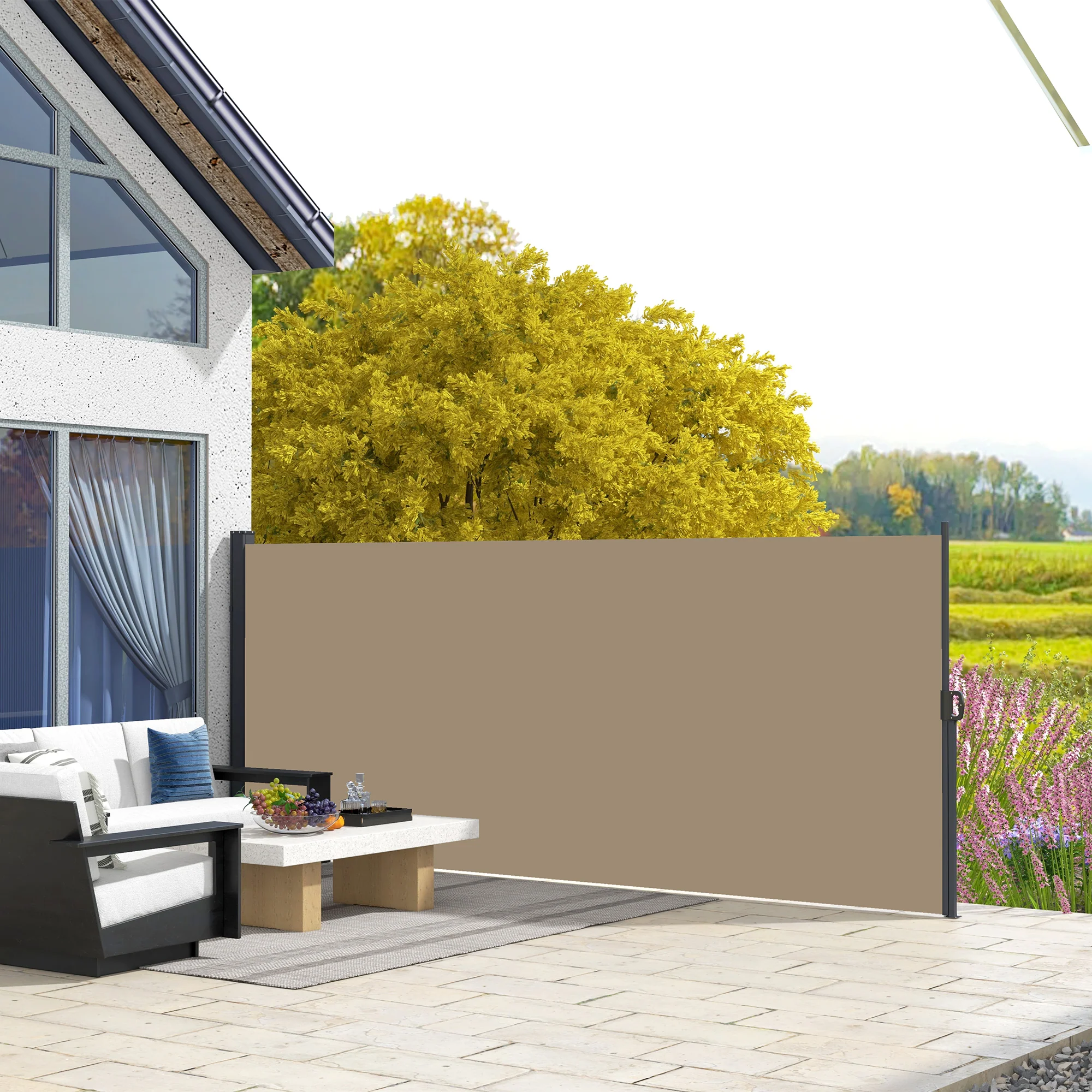 Outsunny Side Awning Retractable, Privacy Screen, 400x160cm - Image 20