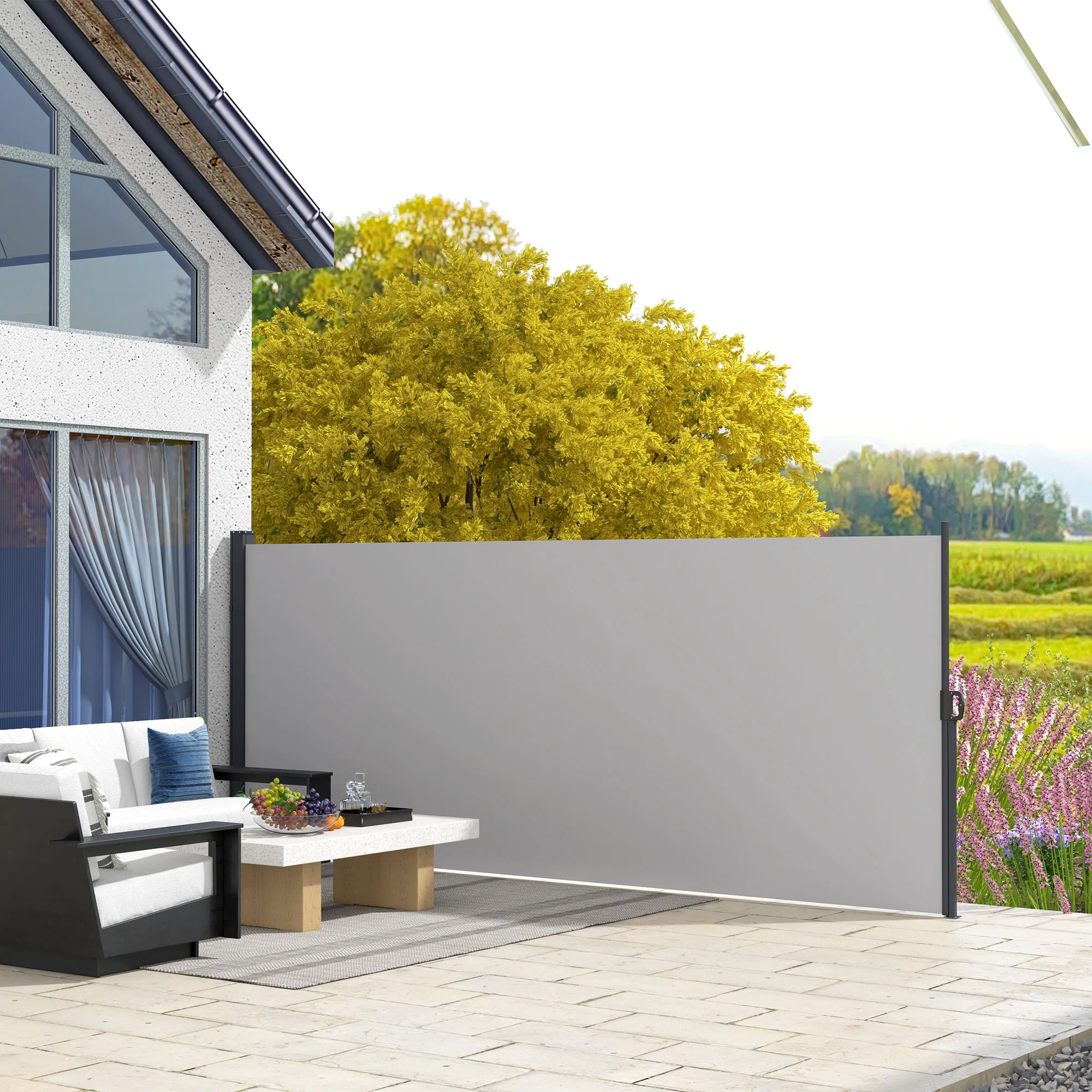 Outsunny Side Awning Retractable, Privacy Screen, 400x160cm - Image 29