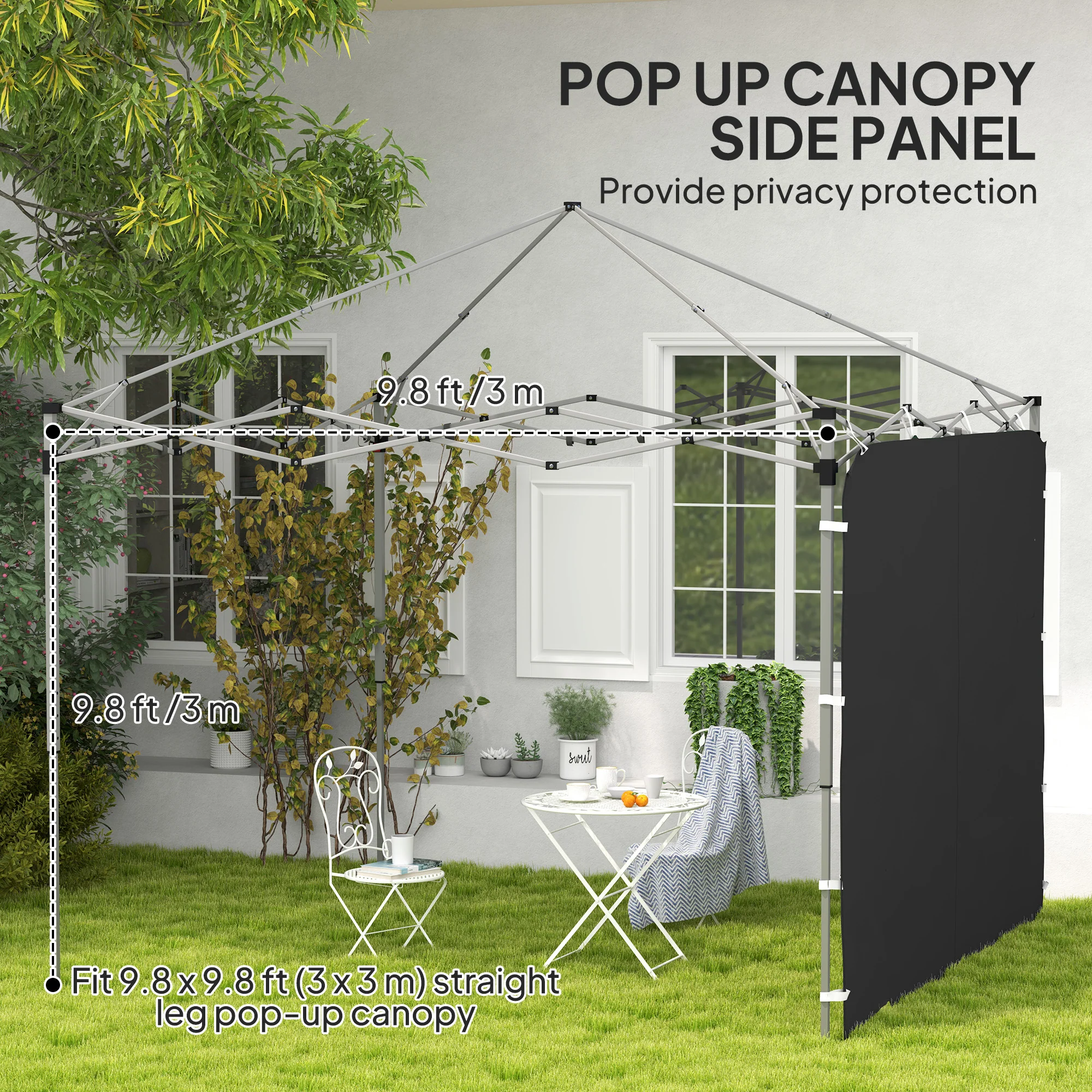 Outsunny Side Panel for 3x3 m Pop Up Gazebos, 1 Pack Sidewall Only - Image 12