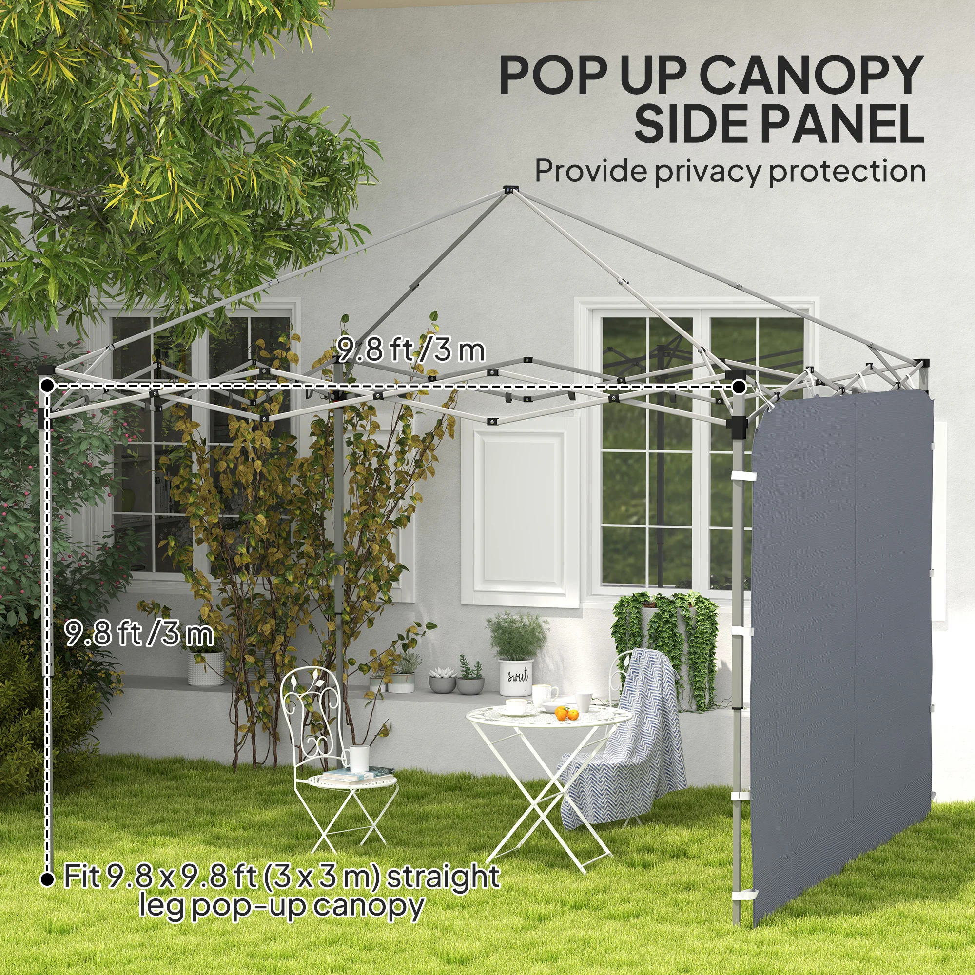 Outsunny Side Panel for 3x3 m Pop Up Gazebos, 1 Pack Sidewall Only - Image 30
