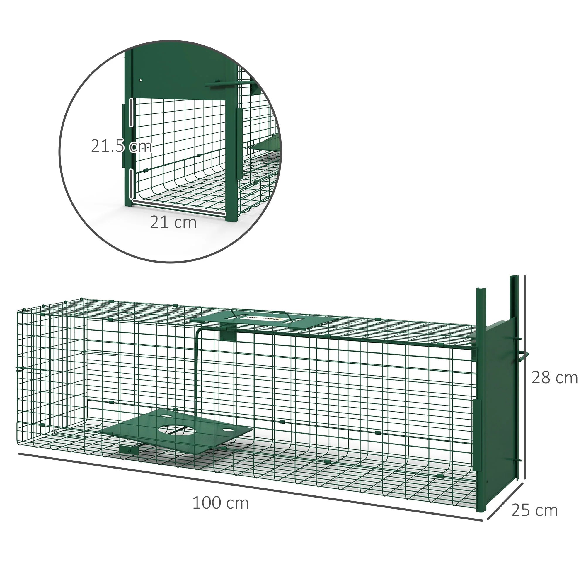 Outsunny Single Door Humane Rat Trap for Small Animals, Dark Green - Image 5