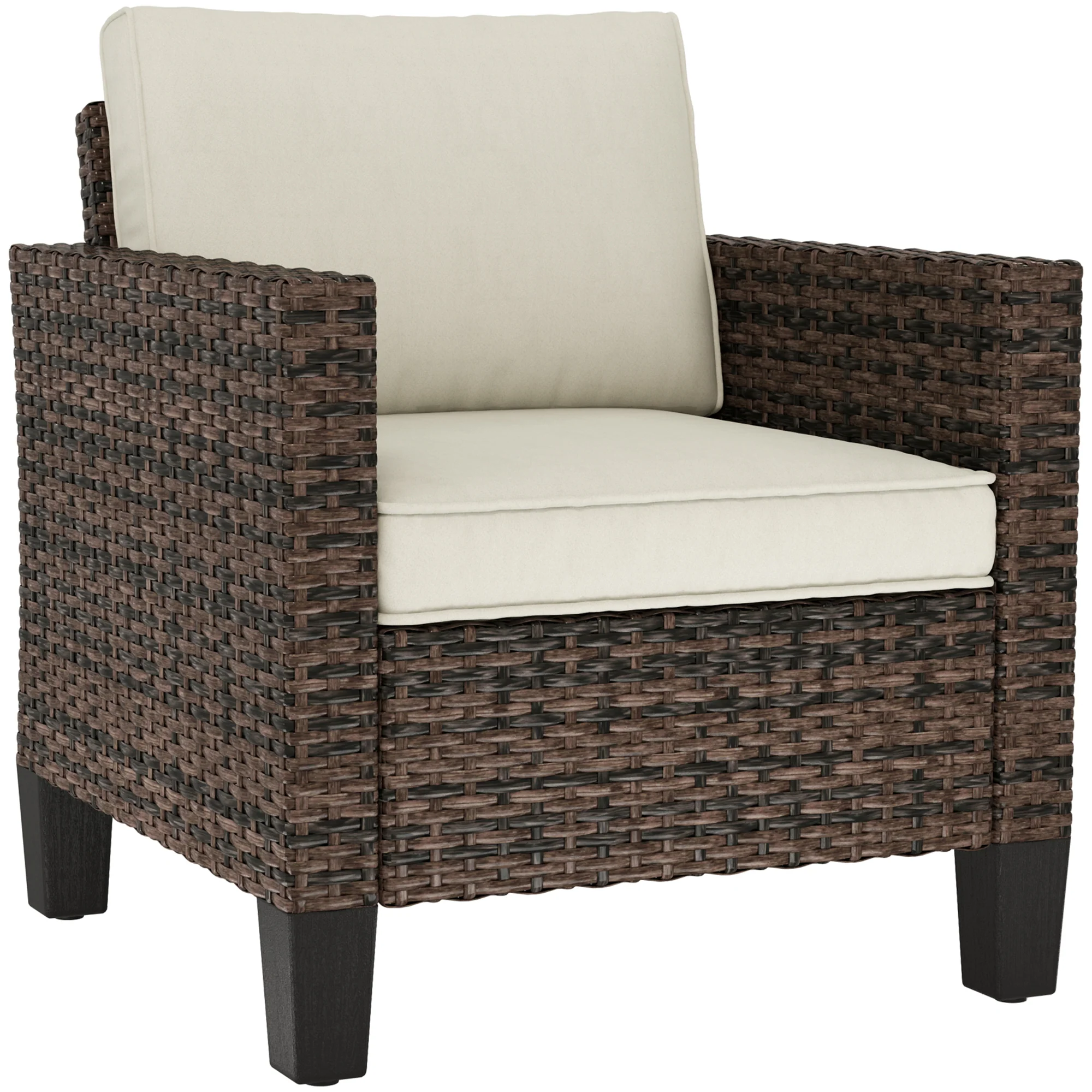 Outsunny Single Rattan Chair, Garden Armchair with Cushions - Image 10