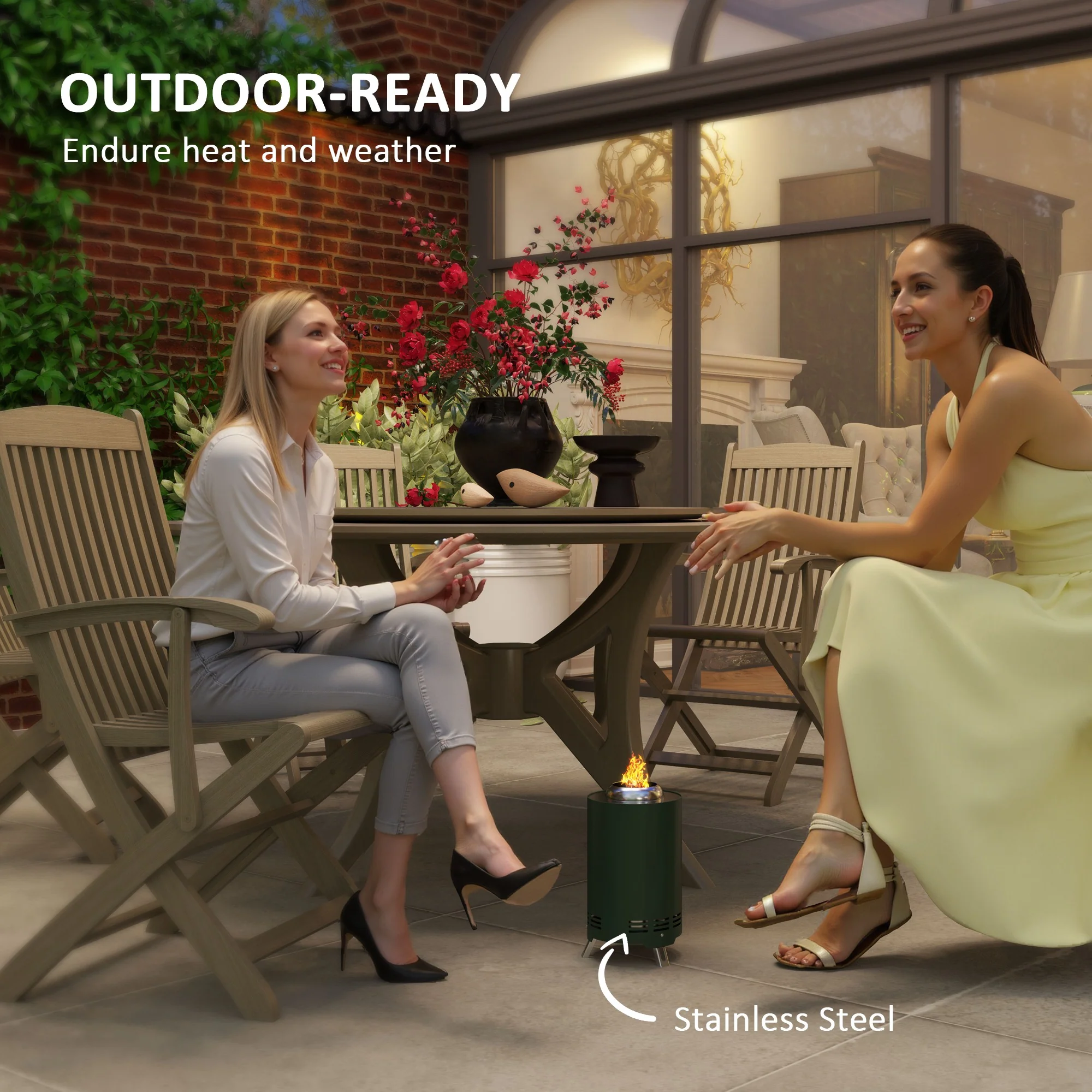 Outsunny Stainless Steel Smokeless Wood Burning Firepit Garden Fire Pit - Image 16