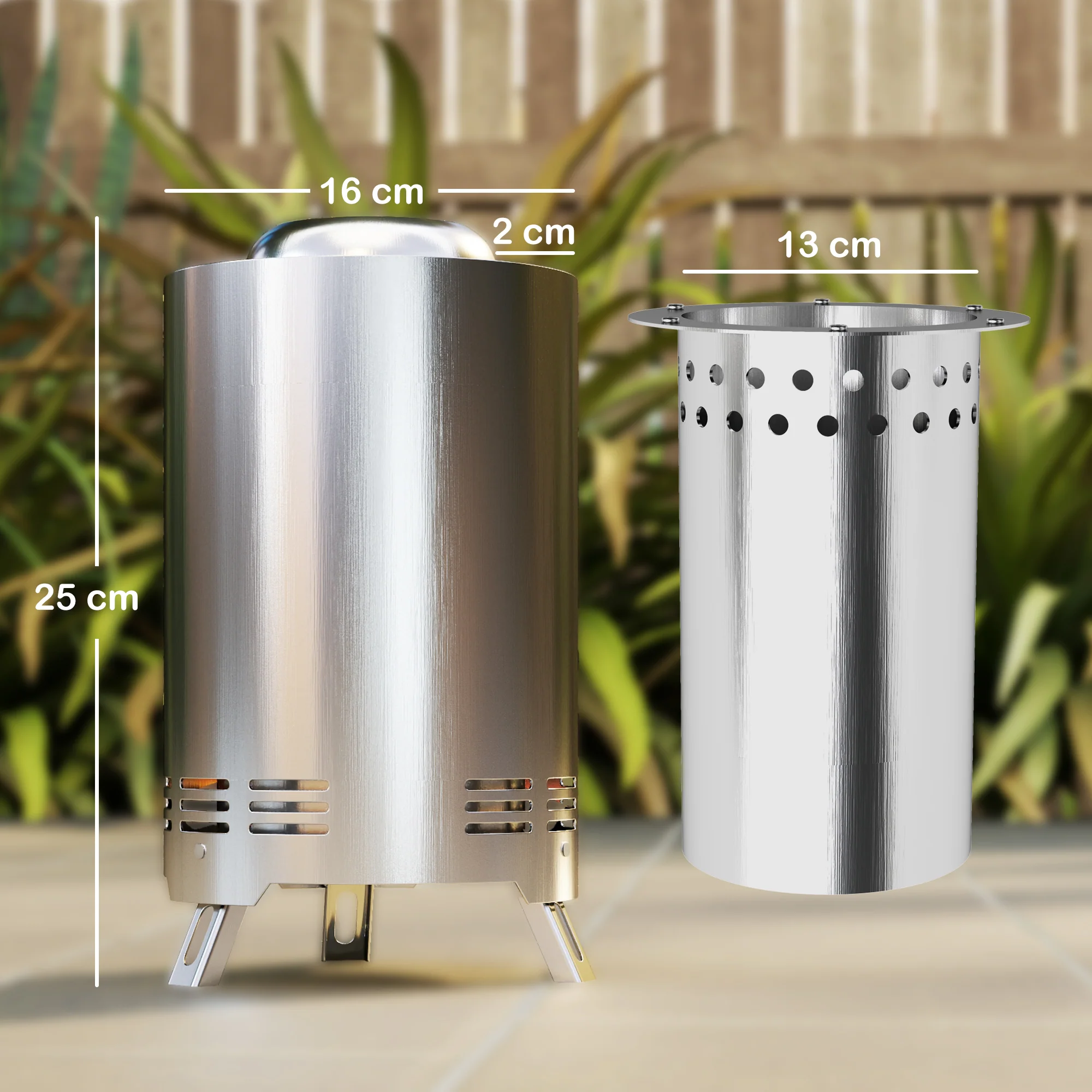 Outsunny Stainless Steel Smokeless Wood Burning Firepit Garden Fire Pit - Image 32