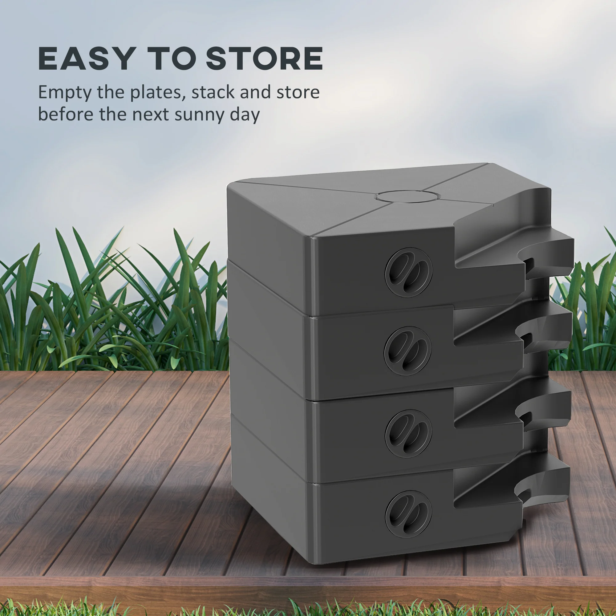 Outsunny Umbrella Weights for Offset Parasols, 64kg Sand/55kg Water Filled - Image 7
