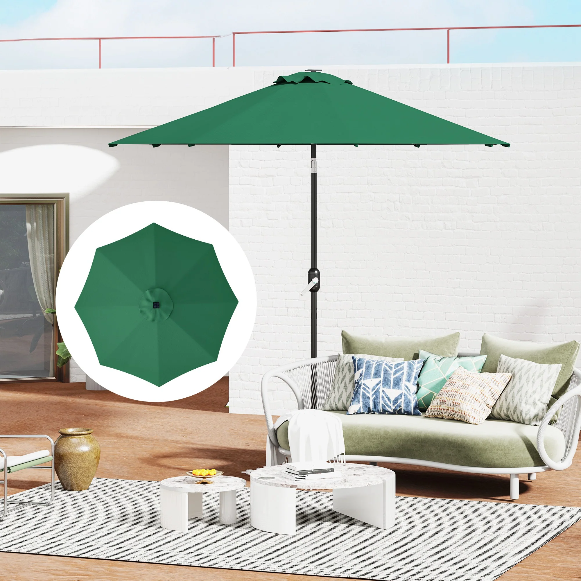 Outsunny UPF 50+ Replacement Parasol Canopy Parasol Cover Replacement - Image 17