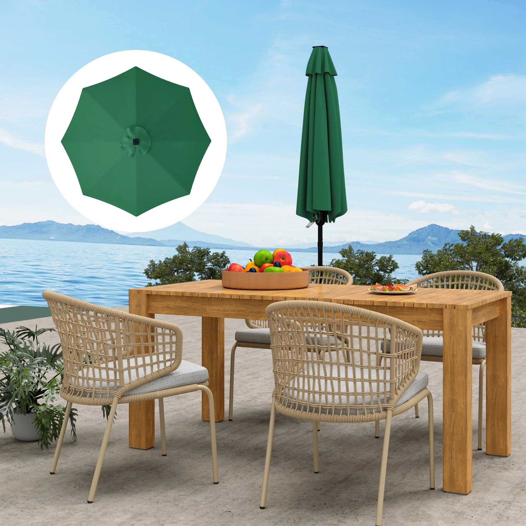 Outsunny UPF 50+ Replacement Parasol Canopy Parasol Cover Replacement - Image 18
