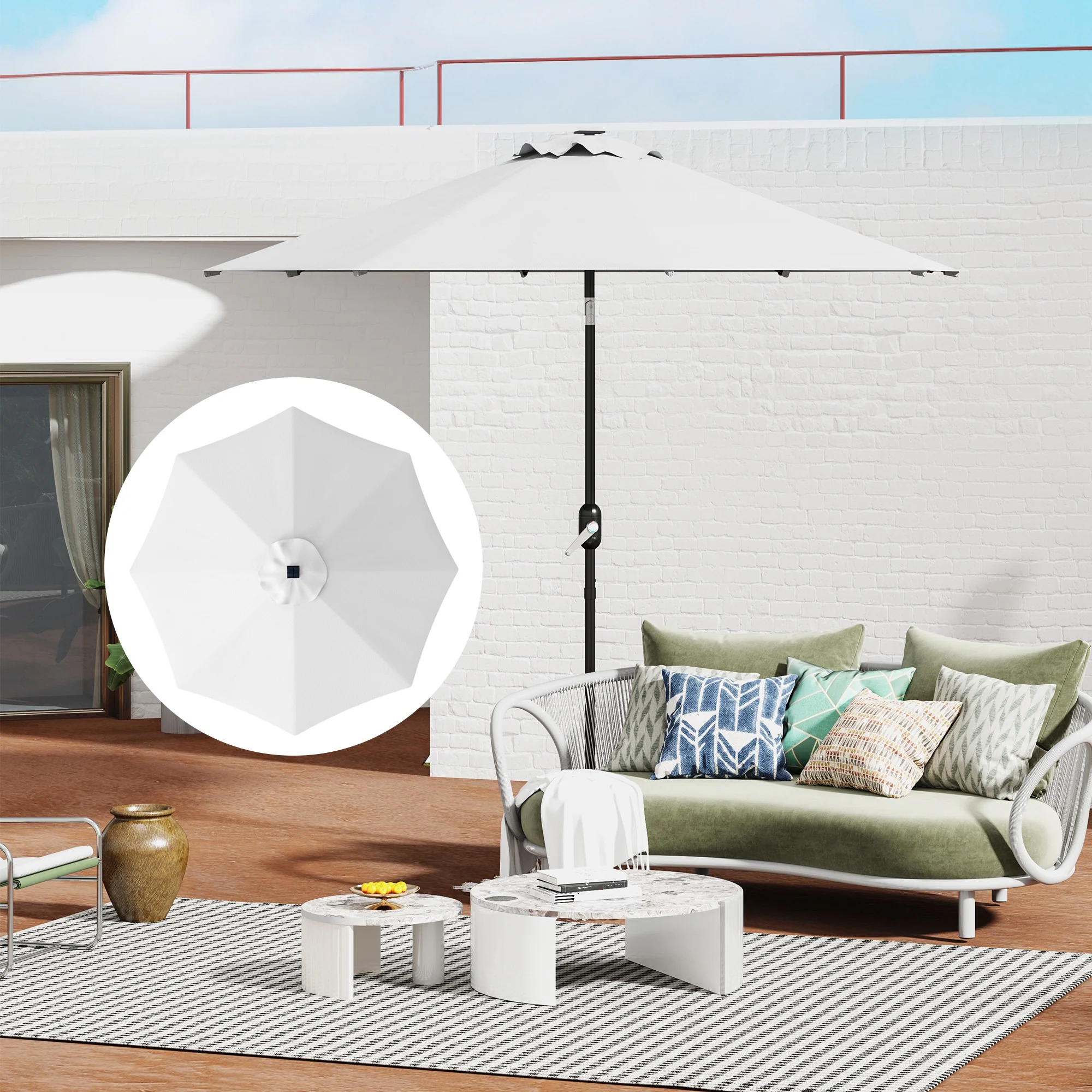 Outsunny UPF 50+ Replacement Parasol Canopy Parasol Cover Replacement - Image 8