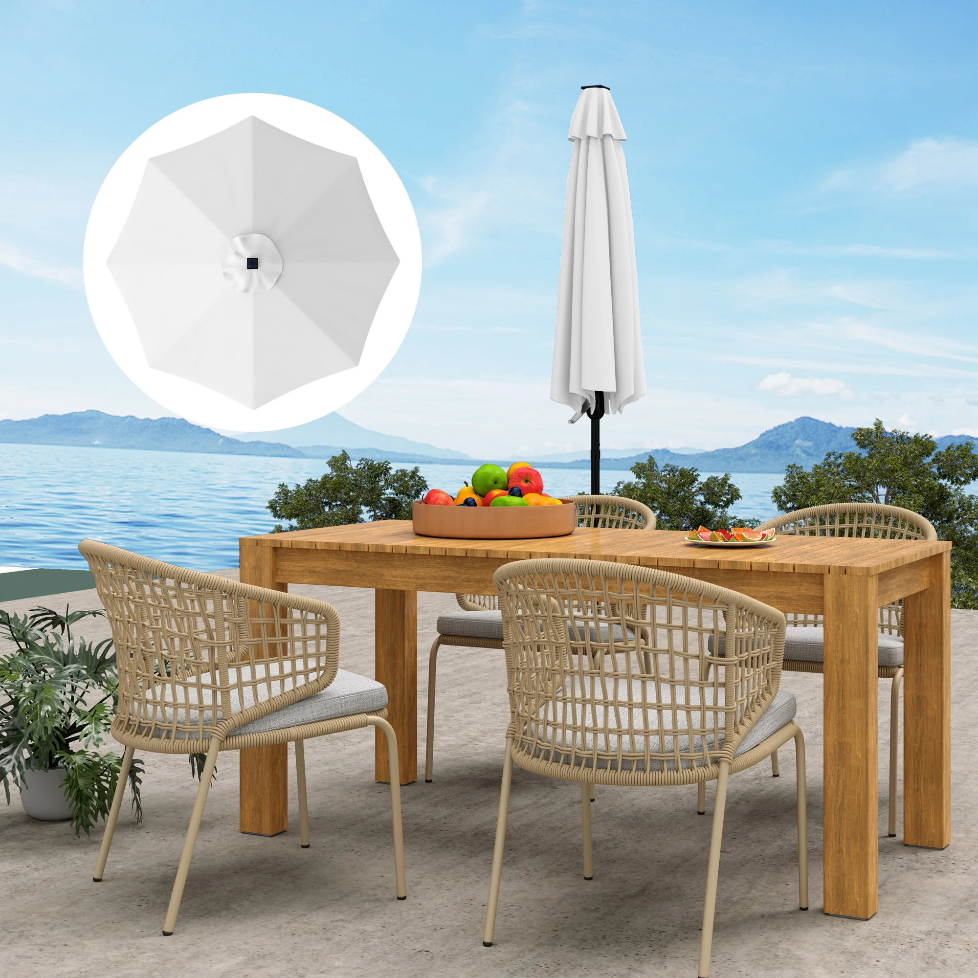 Outsunny UPF 50+ Replacement Parasol Canopy Parasol Cover Replacement - Image 9
