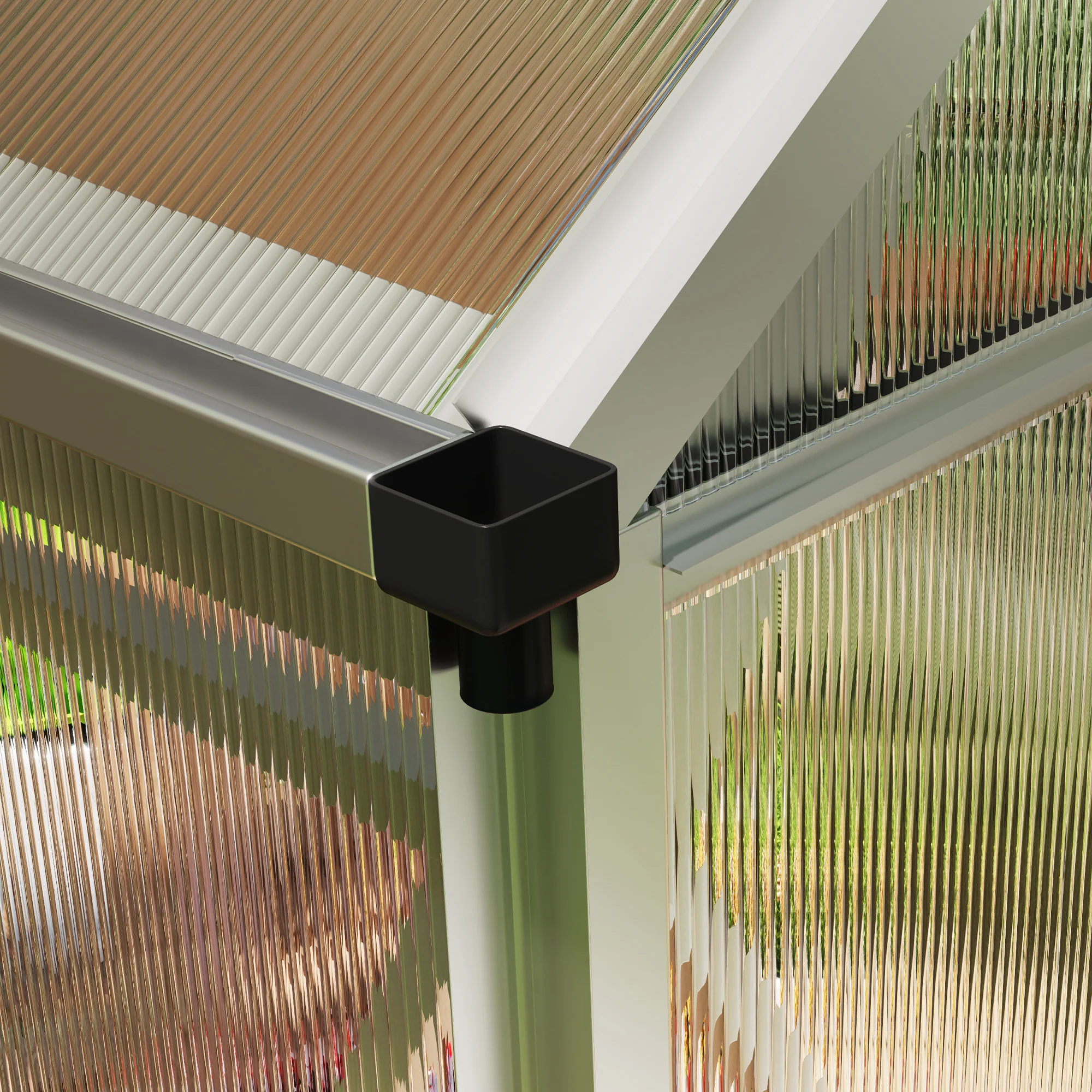 Outsunny Walk-In Polycarbonate Greenhouse Plant Grow Galvanied Aluminium - Image 9