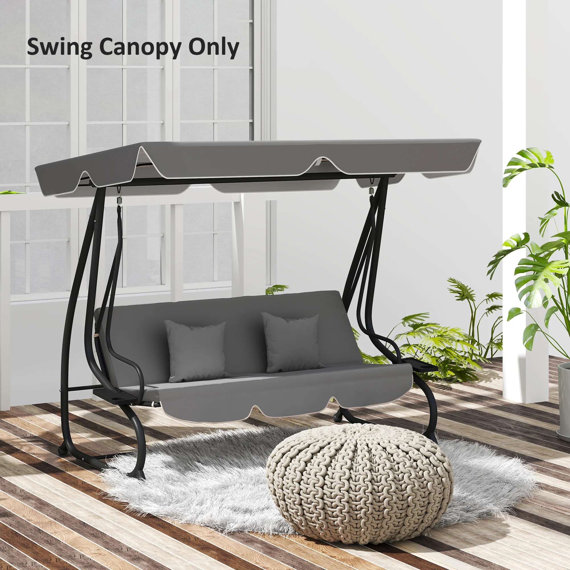 Outsunny Waterproof Garden Swing Canopy Replacement 3 Seater - Image 11