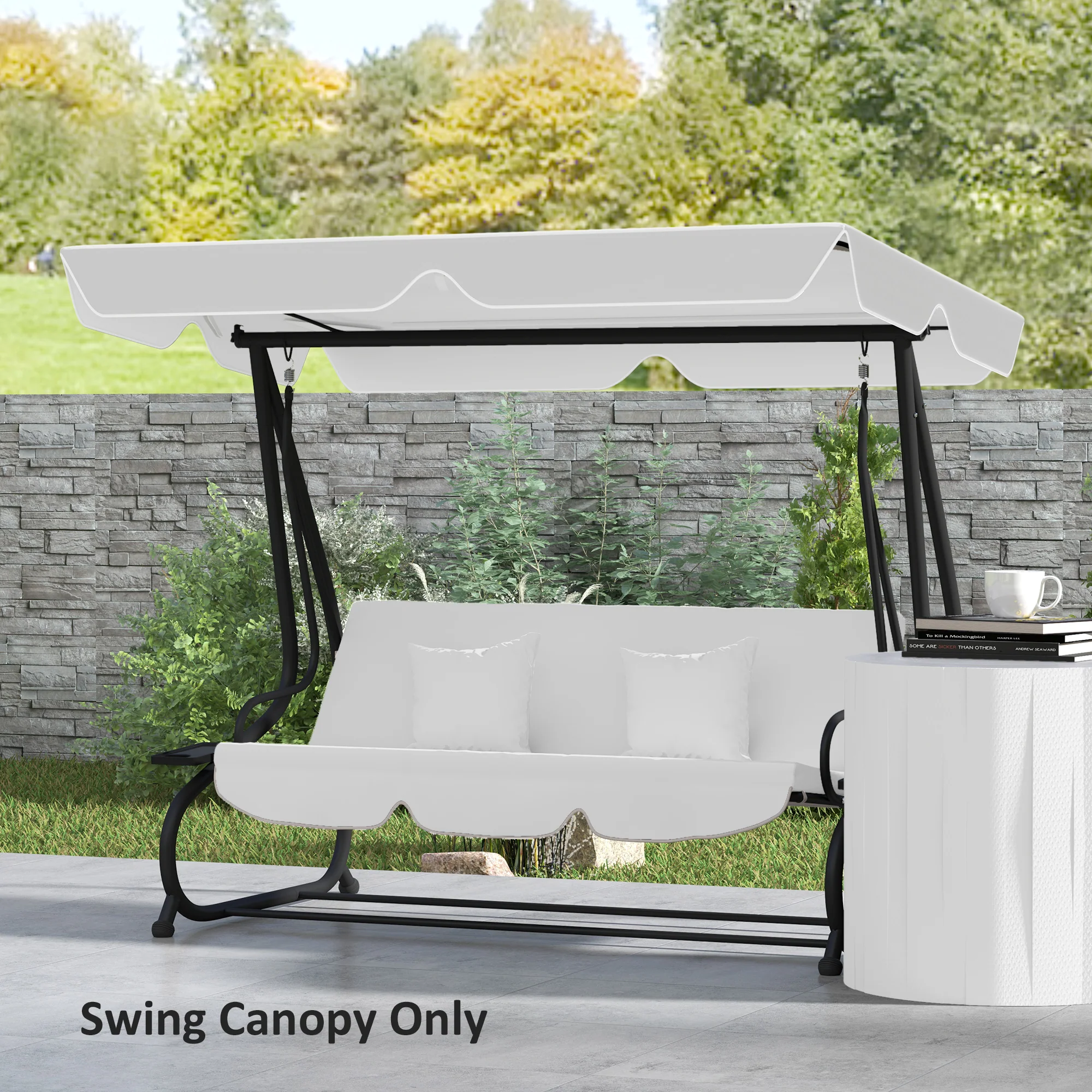 Outsunny Waterproof Garden Swing Canopy Replacement 3 Seater - Image 26