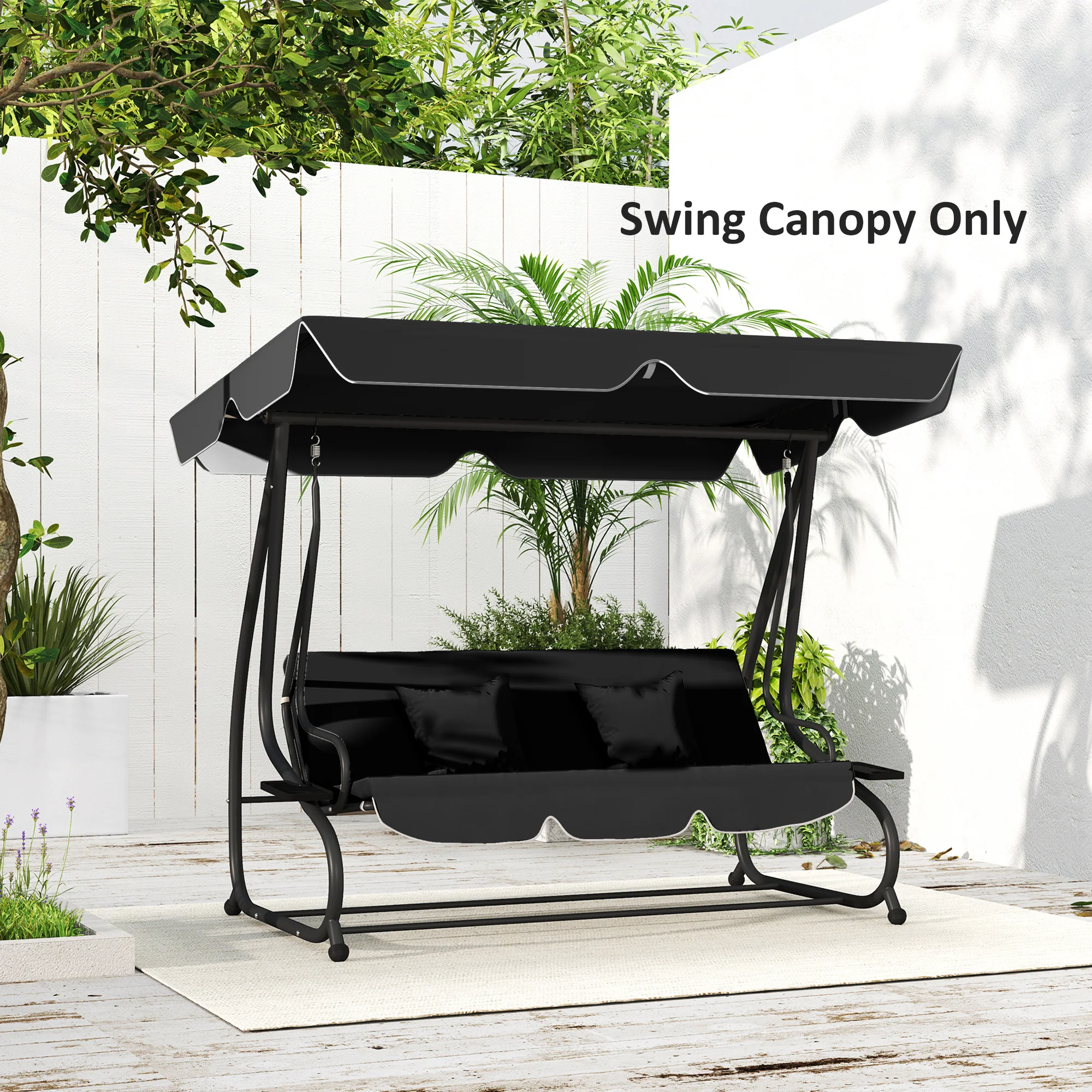 Outsunny Waterproof Garden Swing Canopy Replacement 3 Seater - Image 7