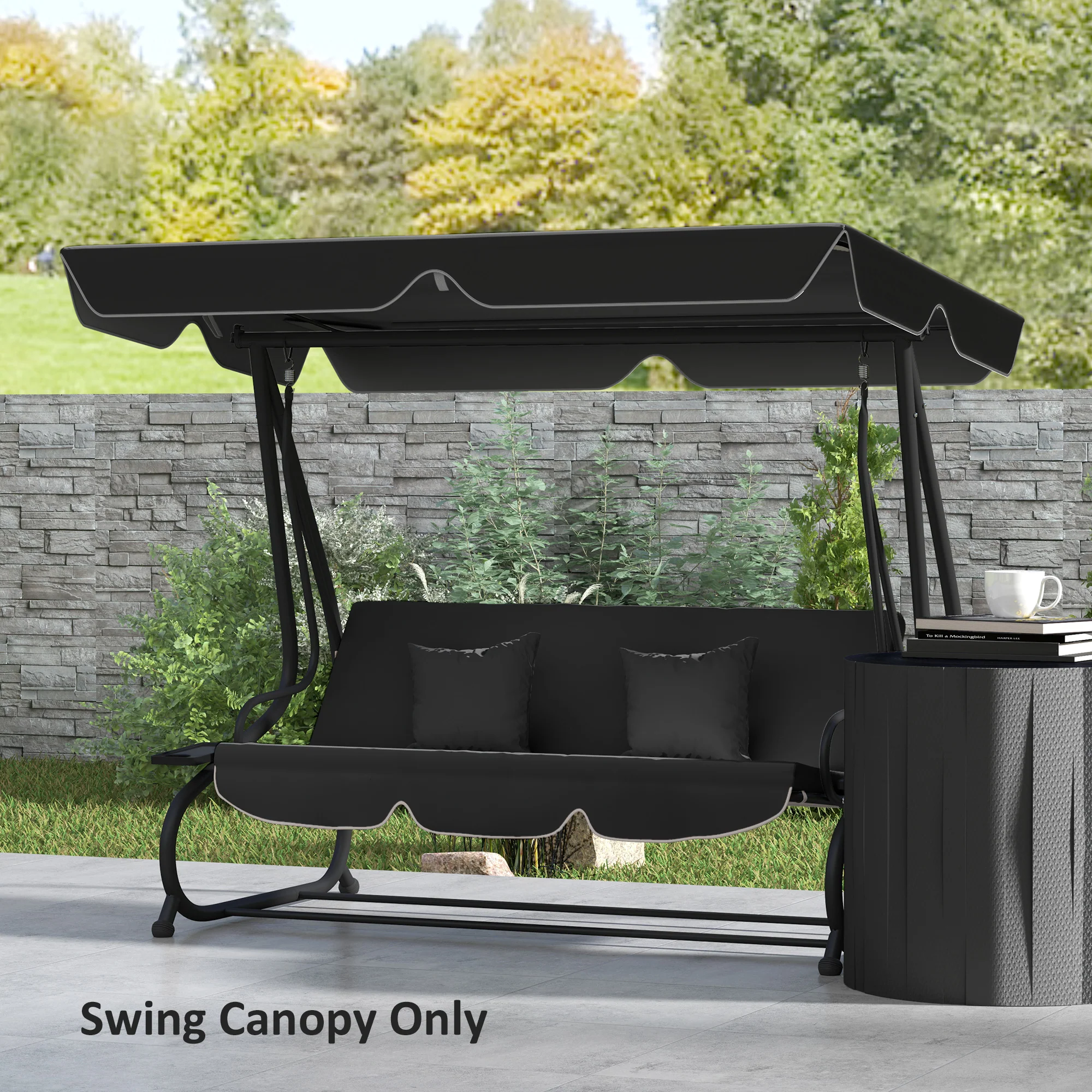 Outsunny Waterproof Garden Swing Canopy Replacement 3 Seater - Image 8