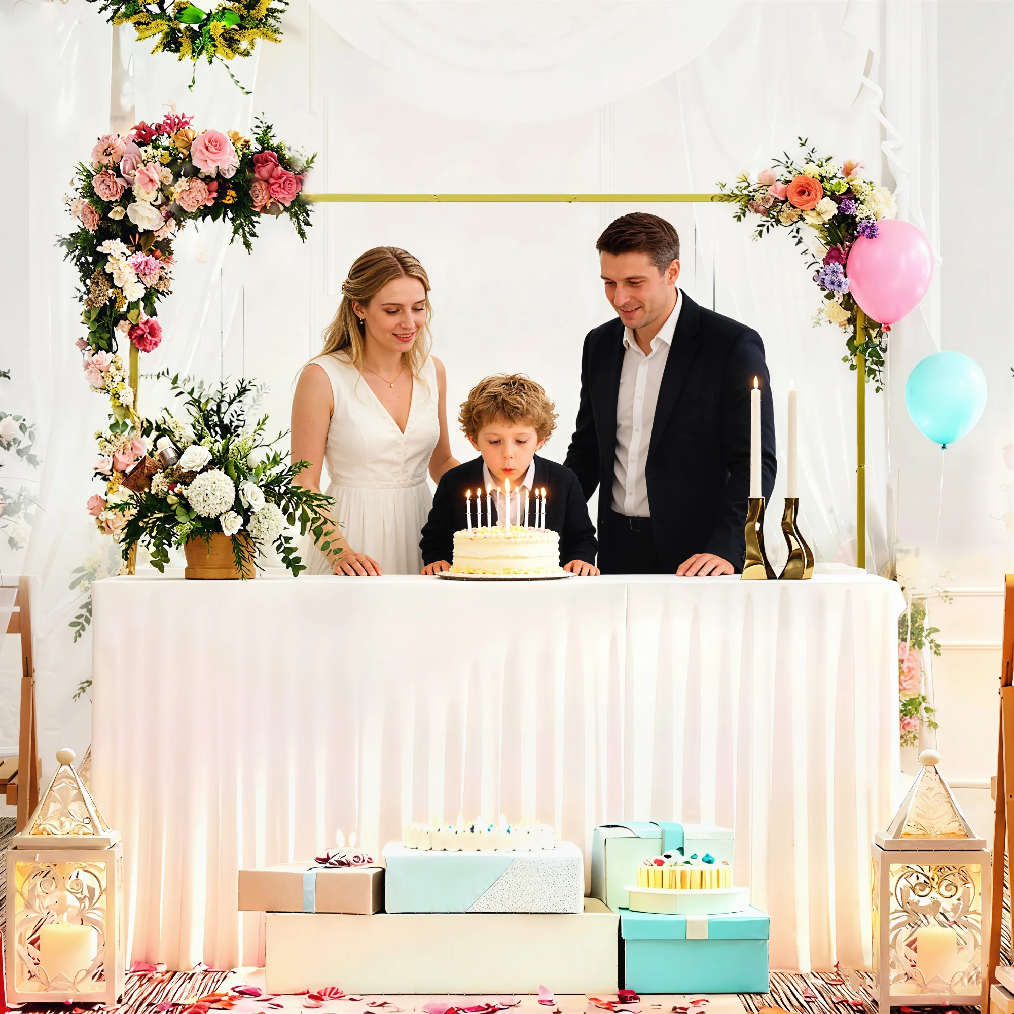 Outsunny Wedding Arch Backdrop Stand, Gold Wedding Arch with U-shaped Stakes - Image 8