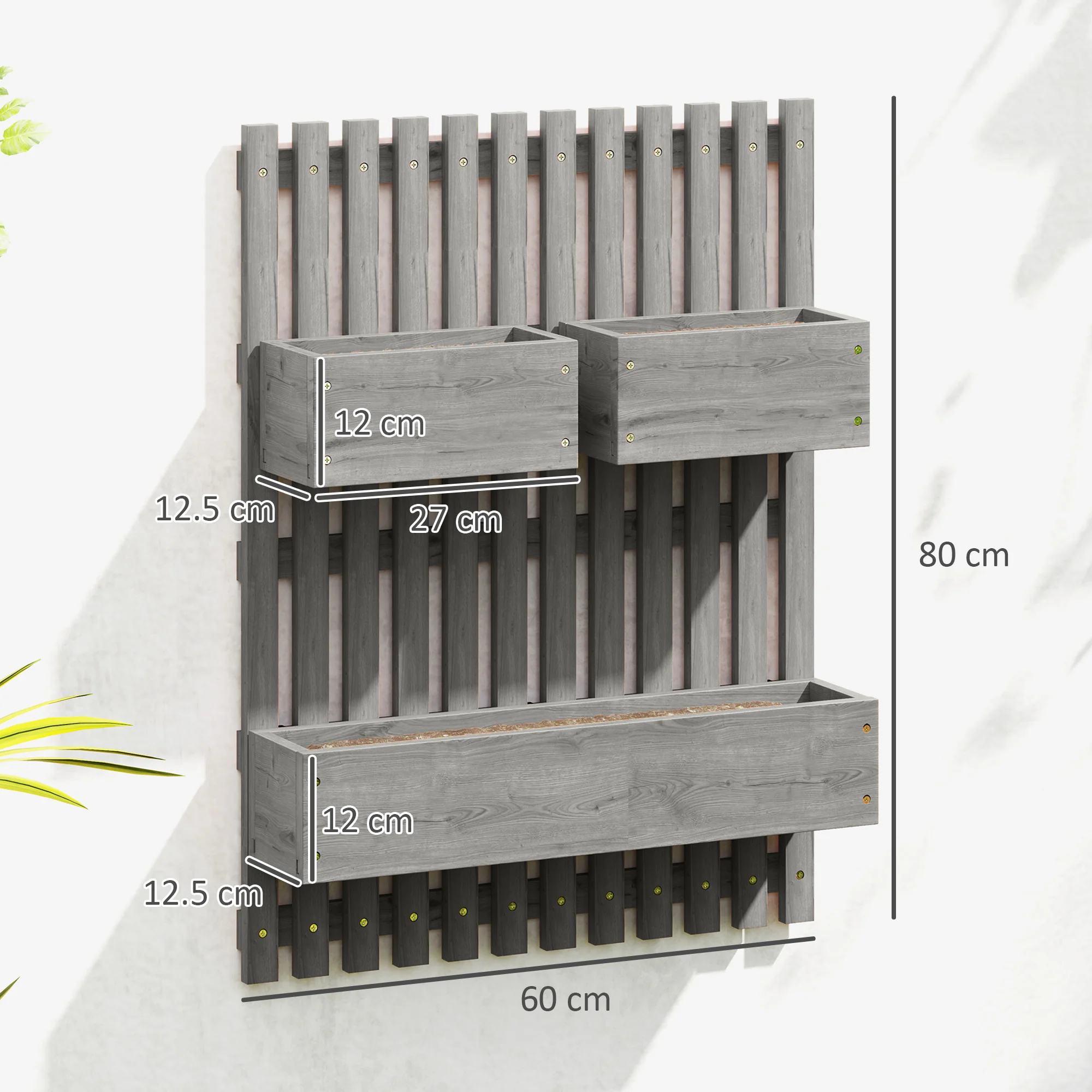 Outsunny Wooden Garden Planters With Trellis Wall-mounted Raised Garden Bed - Image 14